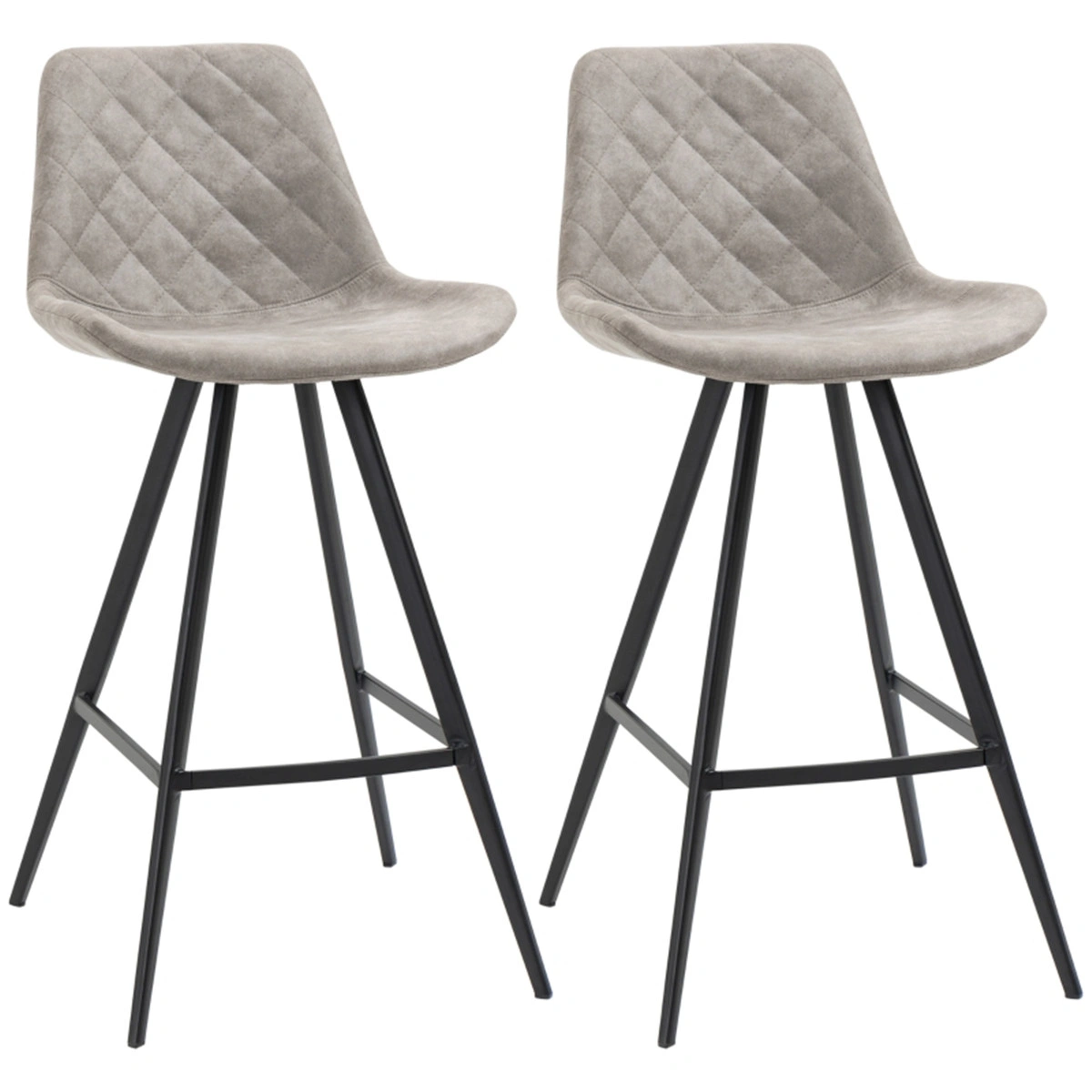 Industrial Bar Stool 24"H,Vintage Dining Chair with Padded Seat,Swivel Office Chair,Brushed Nickel Finish,Foot-Ring Base,Weight Capacity 300lbs view 3