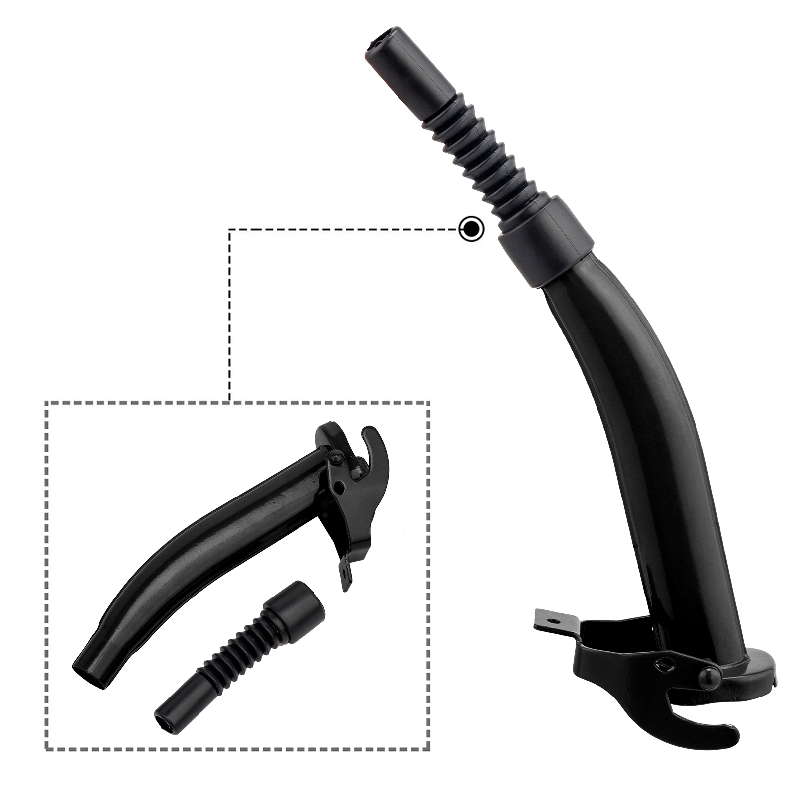 1PC 5L Black Iron Oil Can with 0.6mm Spout, Heavy-Duty Metal Lubricating Oil Dispenser view 3