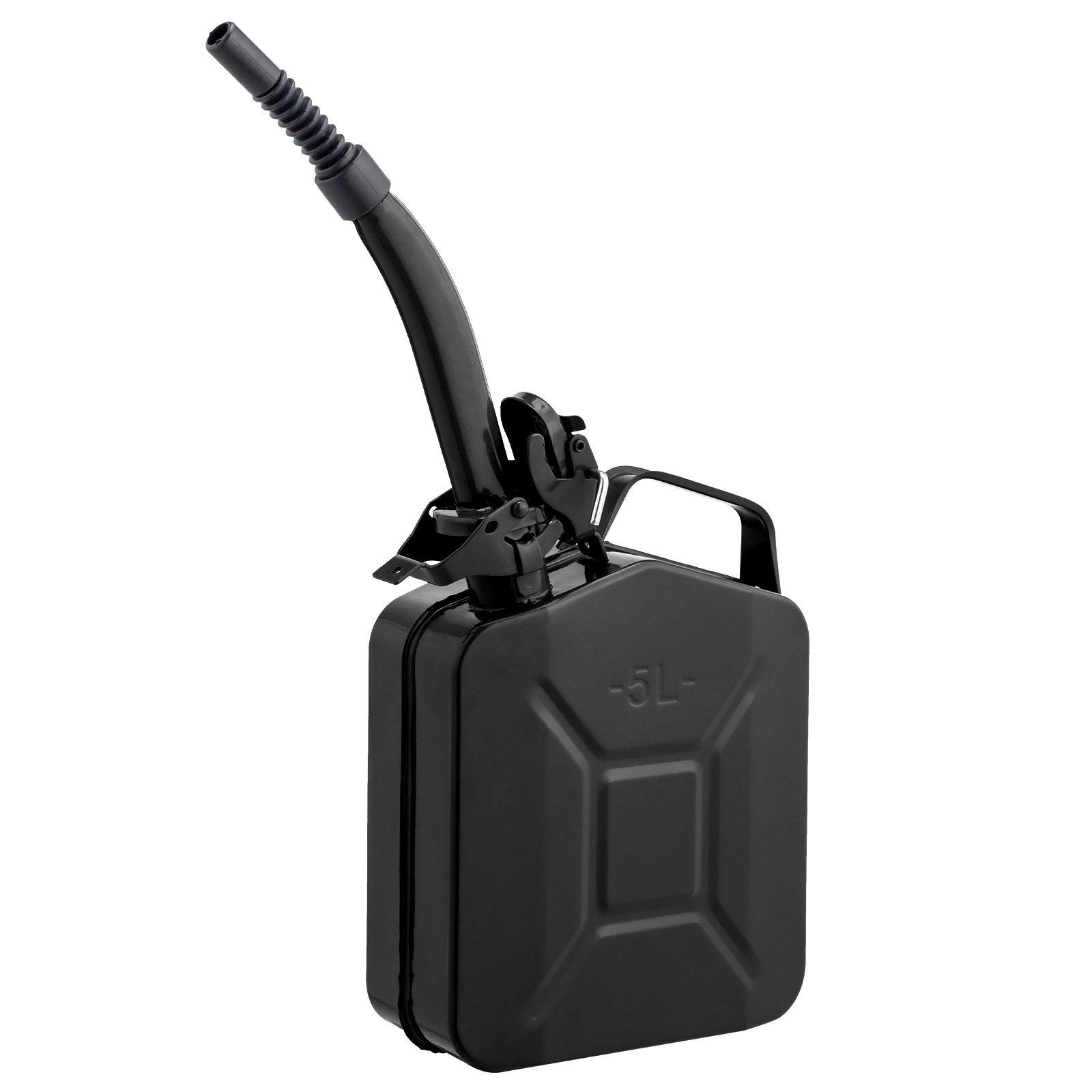 1PC 5L Black Iron Oil Can with 0.6mm Spout, Heavy-Duty Metal Lubricating Oil Dispenser view 5
