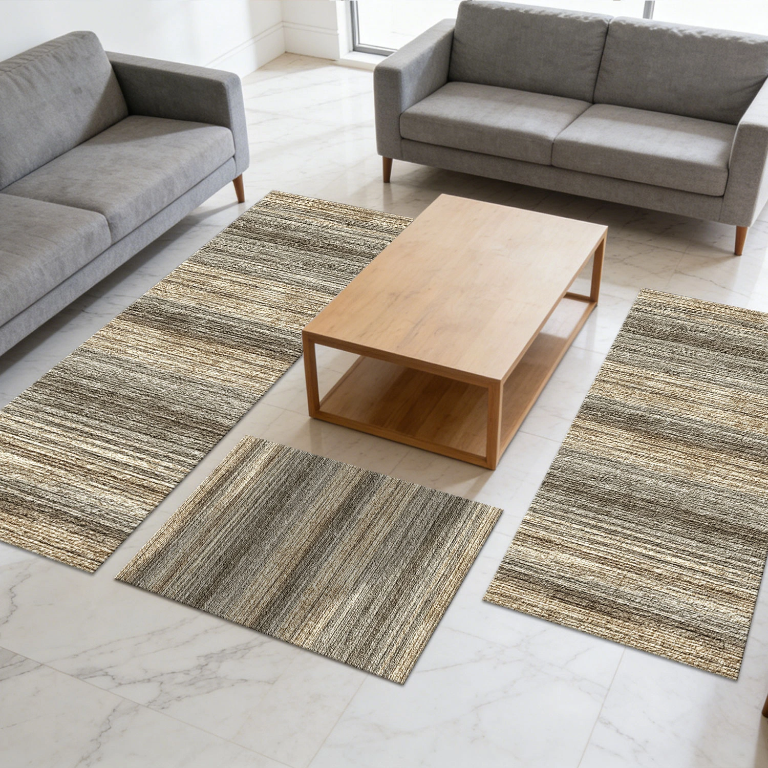 Three-piece kitchen rug set, non-slip and washable, abstract pattern kitchen hallway rug, soft and comfortable, suitable for sinks, floors, entrances, hallways and bathrooms. view 10
