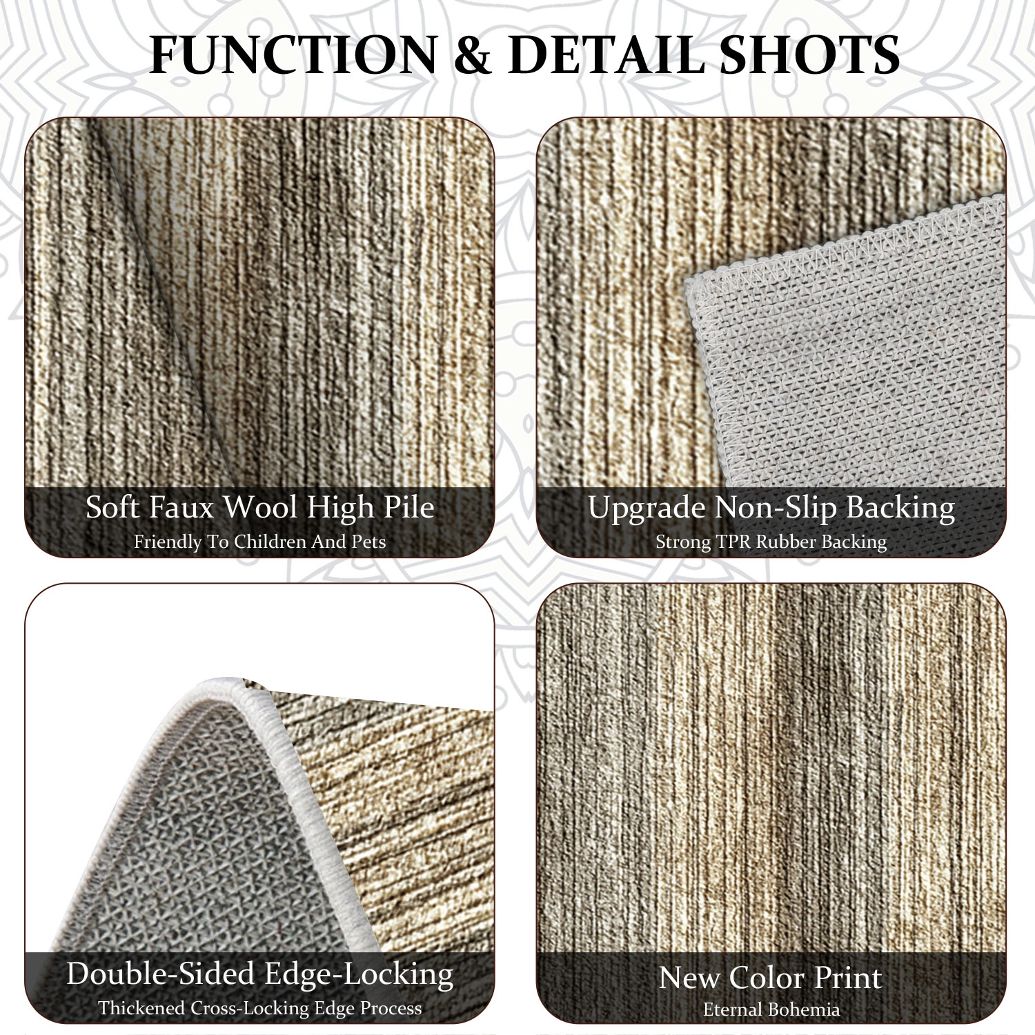Three-piece kitchen rug set, non-slip and washable, abstract pattern kitchen hallway rug, soft and comfortable, suitable for sinks, floors, entrances, hallways and bathrooms. view 8
