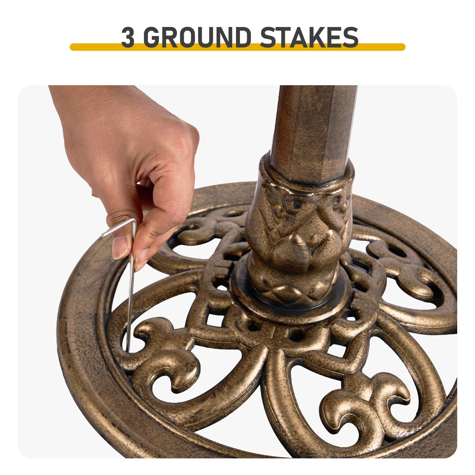 50*36*81cm Antique Bronze Resin Bird Bath With Shell Edge & 1.4W Solar Fountain view 5