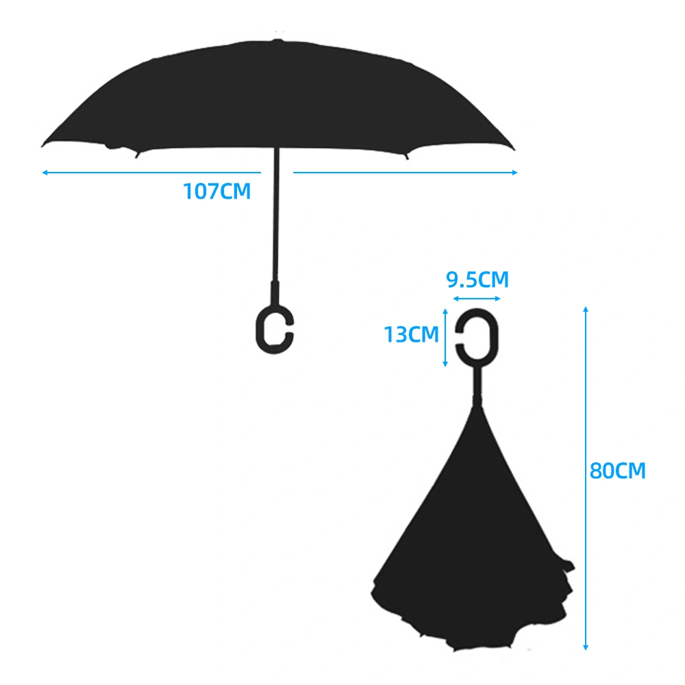 Sunflower Double Layer Inverted Umbrella Windproof UV Protection Reverse Open C Handle Large Self Standing Umbrella view 4