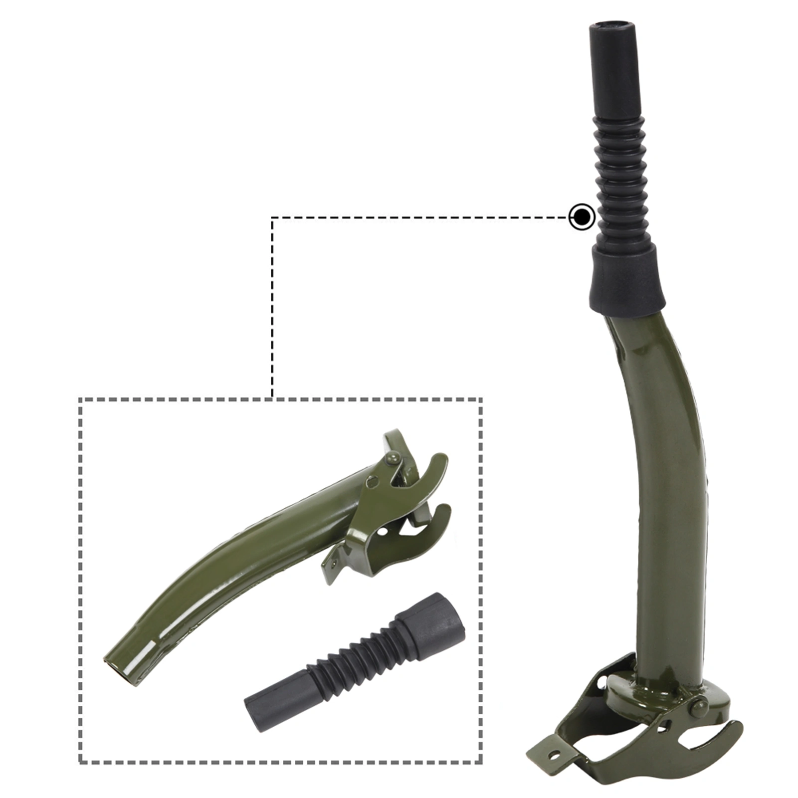 10L 0.8mm American Oil Barrel Drum Army Green Steel Fuel Container Inverted Pipe view 2