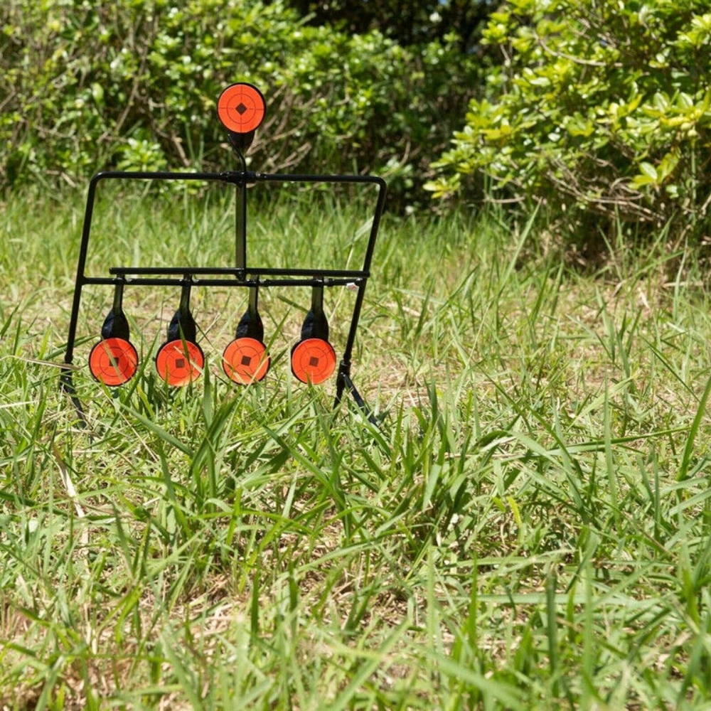 5x Self Resetting Spinning Metal Targets, Air Rifle Shooting Swing Reactive Target Set view 3