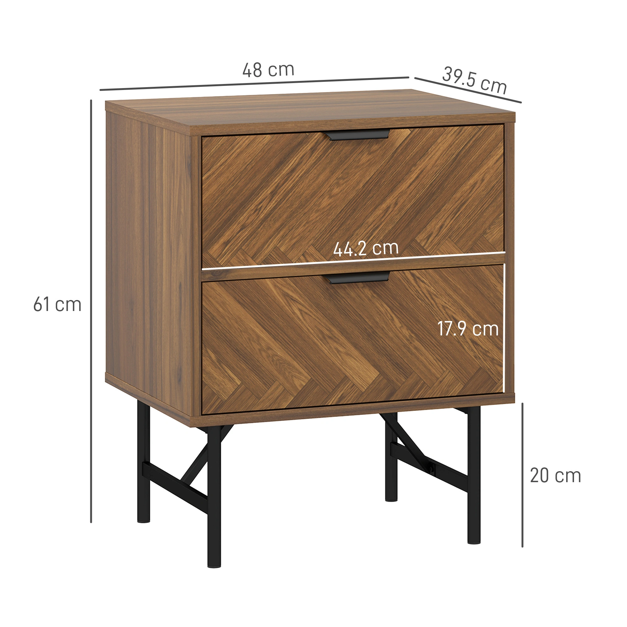 Bedside Tables, Small Nightstand with Shelf, Space-Saving Storage Table, Minimalist Design, Easy Assembly view 2