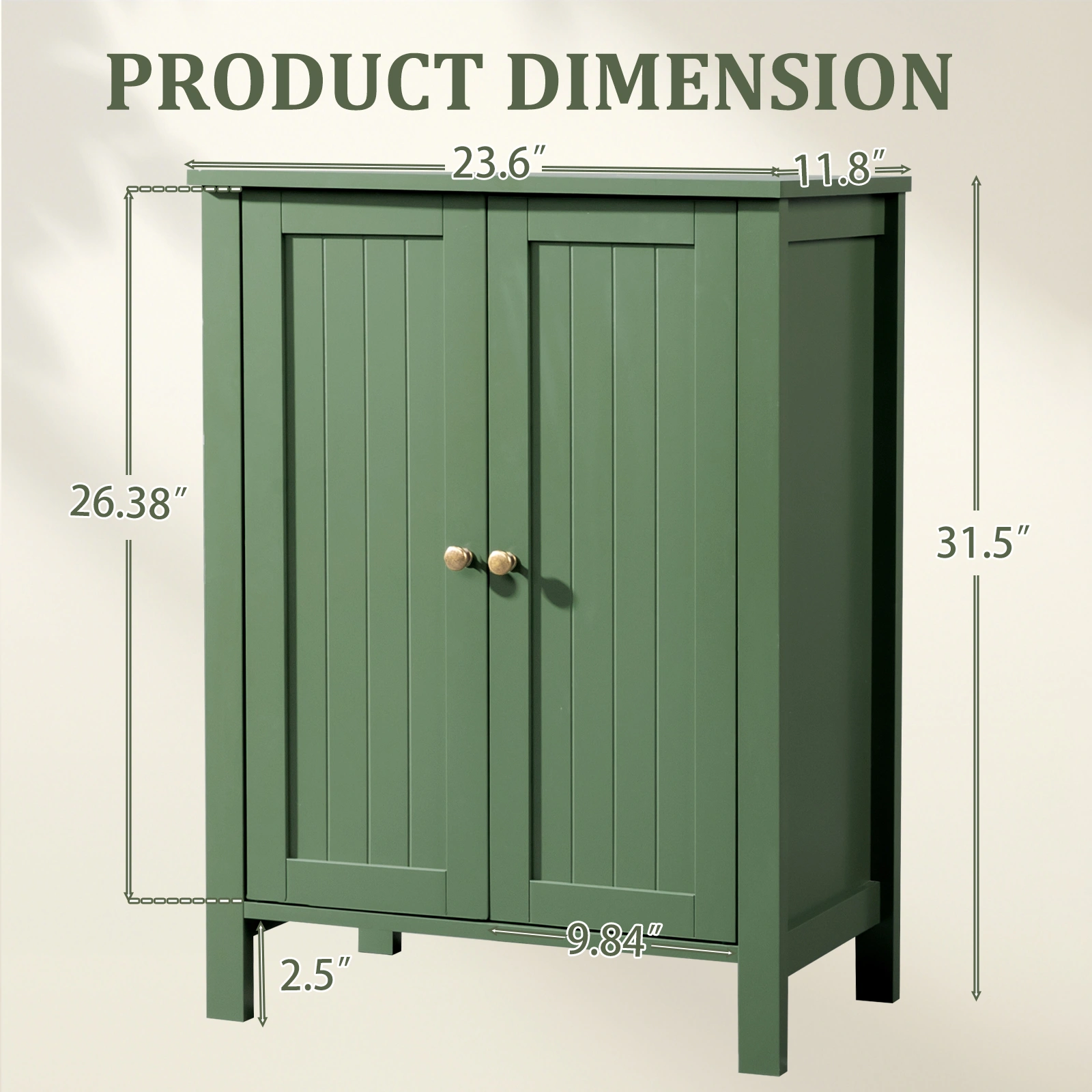Forest Green MDF Painted with Vertical Stripes, 60*30*80cm, Double Door Bathroom Vanity view 10