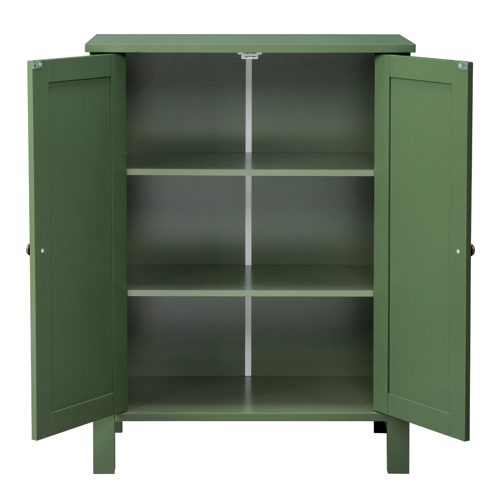 Forest Green MDF Painted with Vertical Stripes, 60*30*80cm, Double Door Bathroom Vanity view 3