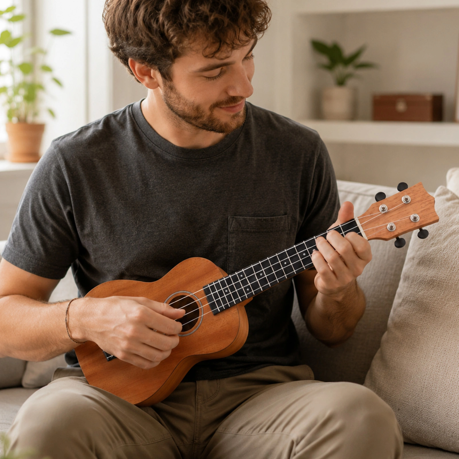 23in mahogany body rosewood fingerboard ukulele, cotton bag, capo, strap, picks*2, tuner,Strings,Dust cloth view 10