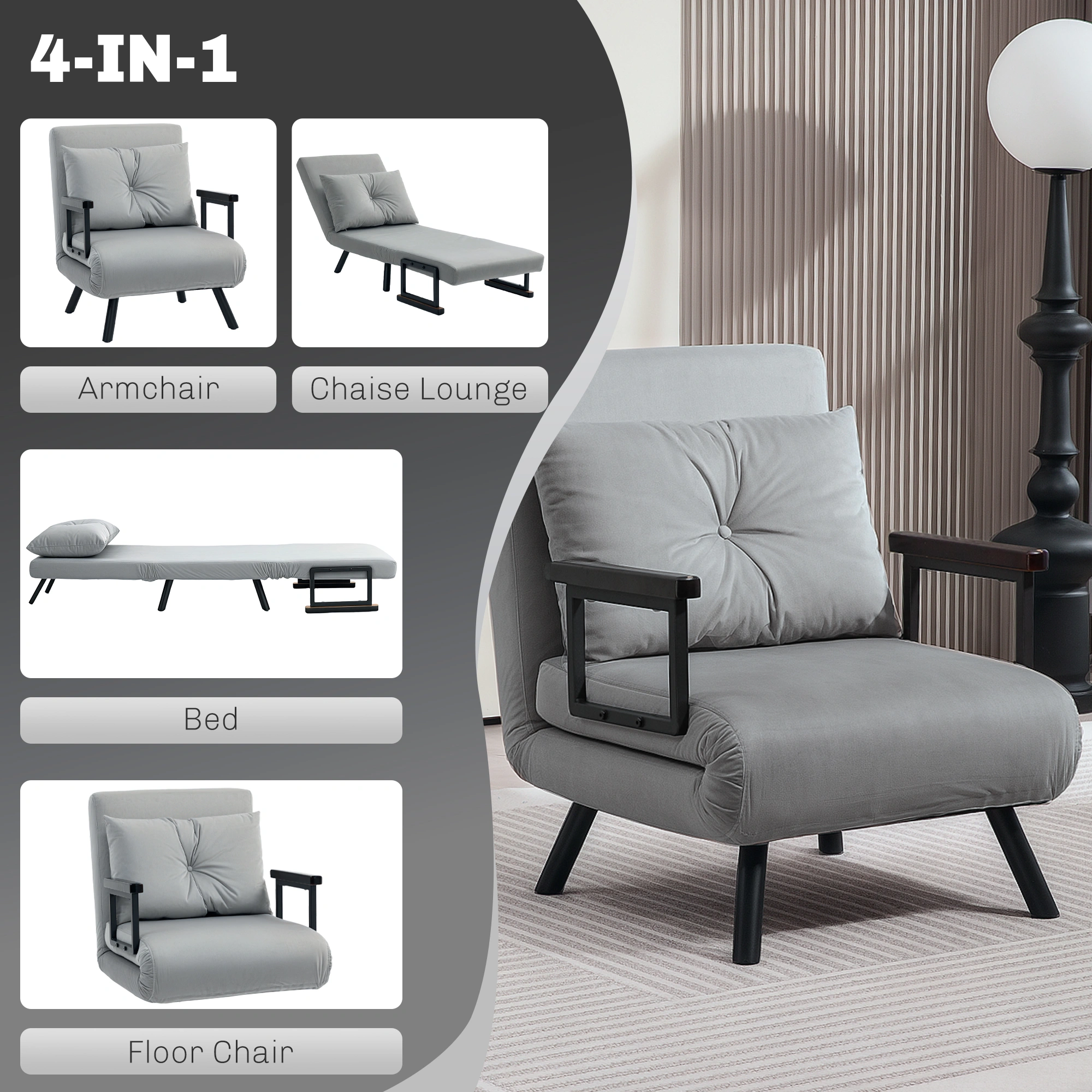 Sofa Chair - Modern Fabric Loveseat 2-Seater Couch with Padded Arms for Living Room Bedroom Apartment view 2