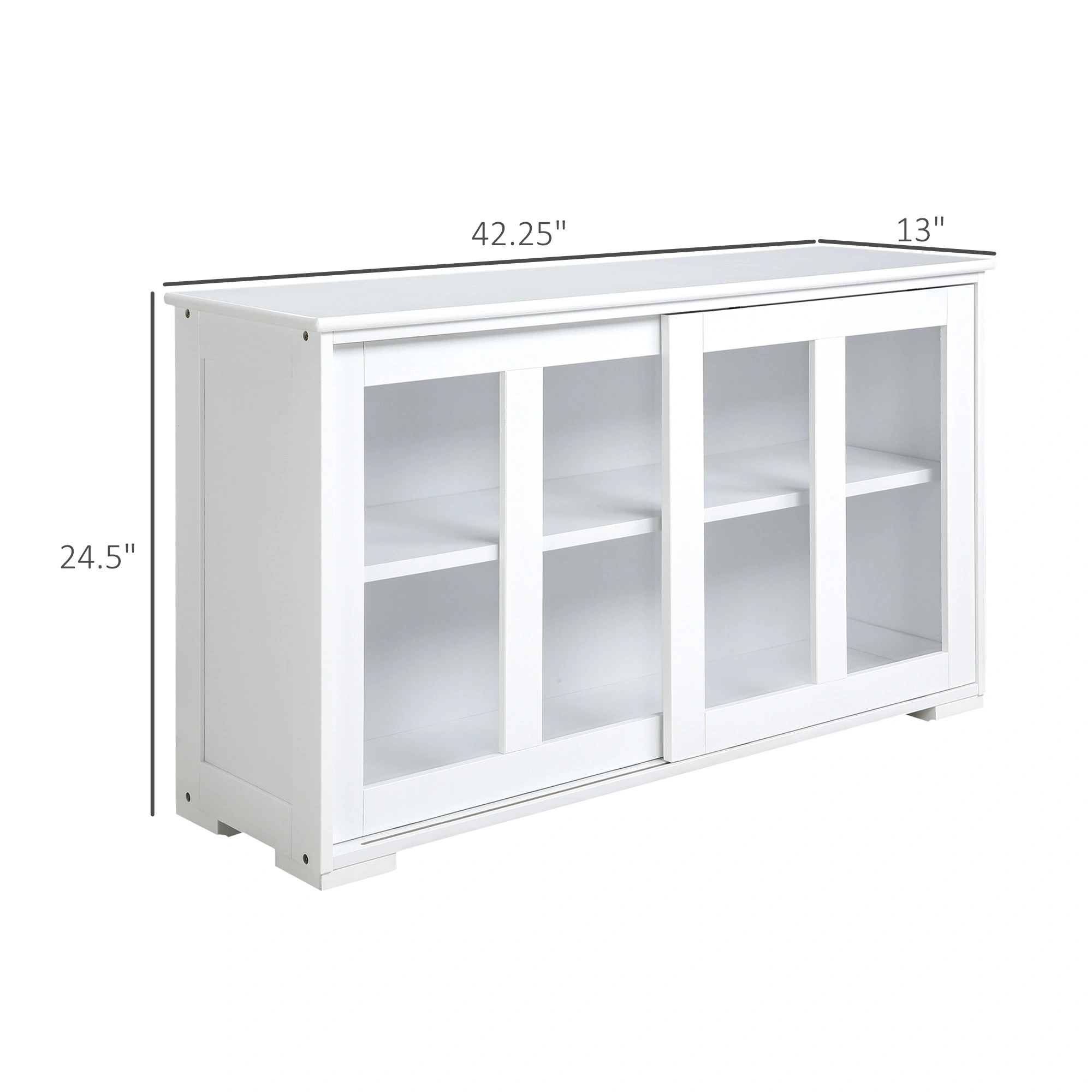 Elegant Kitchen Storage Cabinet, Floor Standing Pantry Cupboard, Multi-Tier Food Organizer Unit view 2