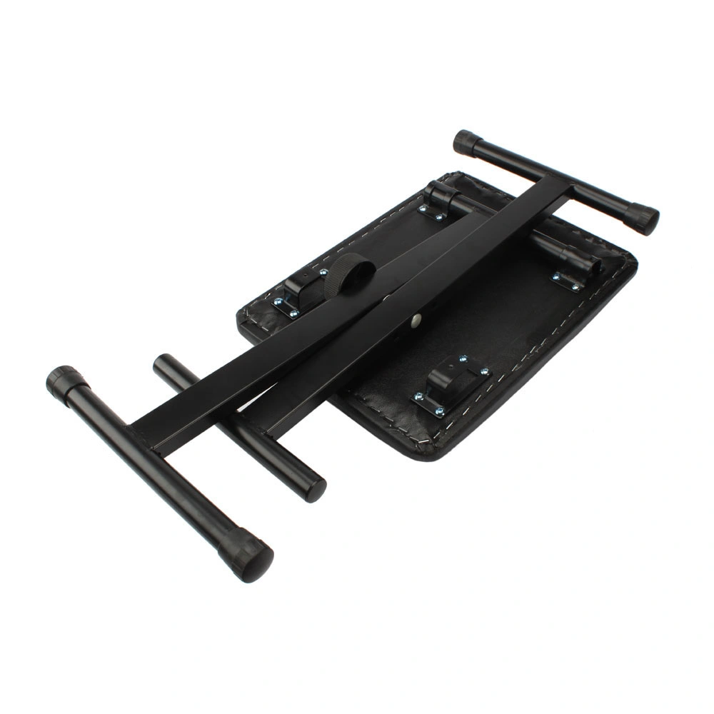 Dual-tube X-Shape Keyboard Stand + Adjustable Folding Piano Bench Stool Seat Black view 4