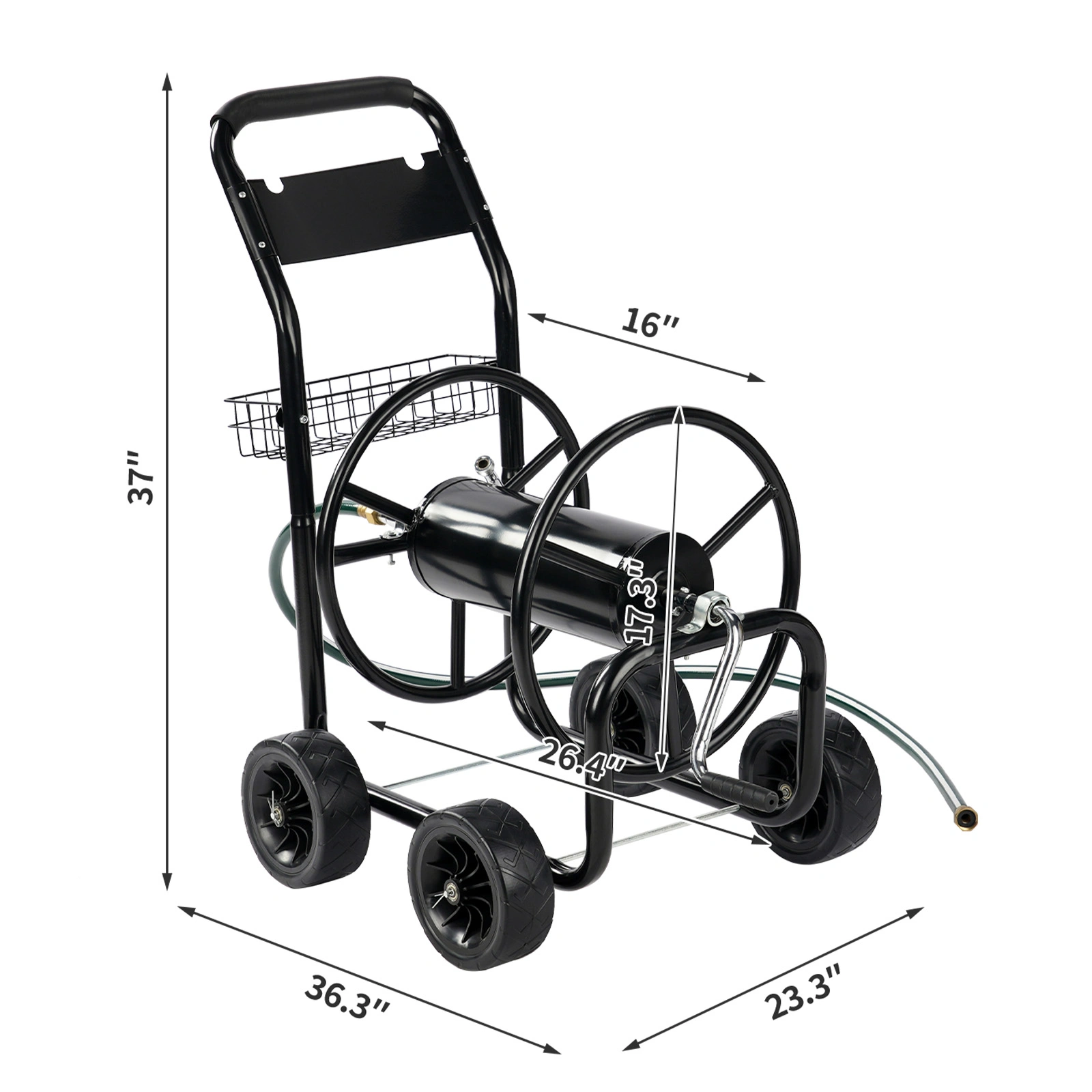 97*53*100cm Black Iron With Green Water Pipe Iron Spokes Water Pipe Truck [Not an inflatable tire] view 5
