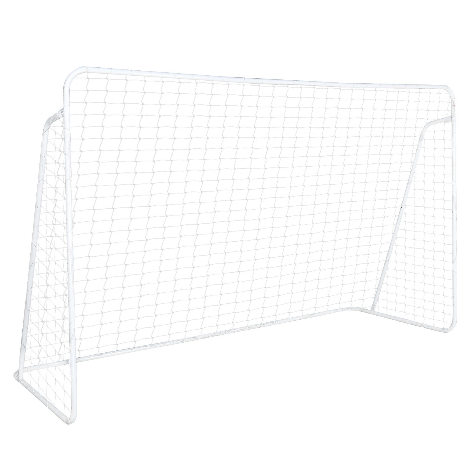 Galvanized Steel Football Goal 240x150x90cm White Pipe Frame view 3
