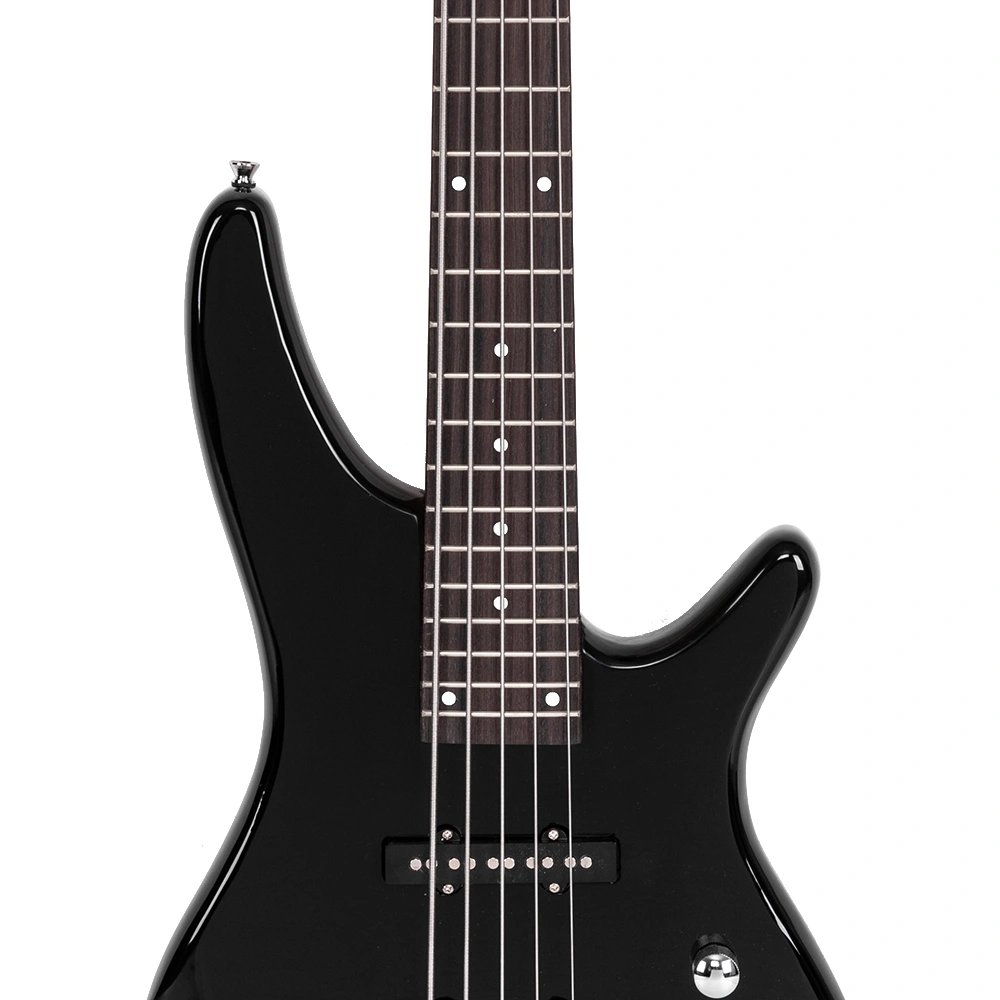 GIB Electric 5 String Bass Guitar Full Size Bag Strap Pick Connector Wrench Tool Black view 11