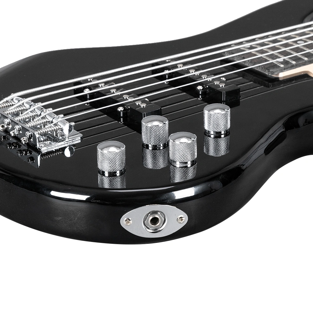 GIB Electric 5 String Bass Guitar Full Size Bag Strap Pick Connector Wrench Tool Black view 13