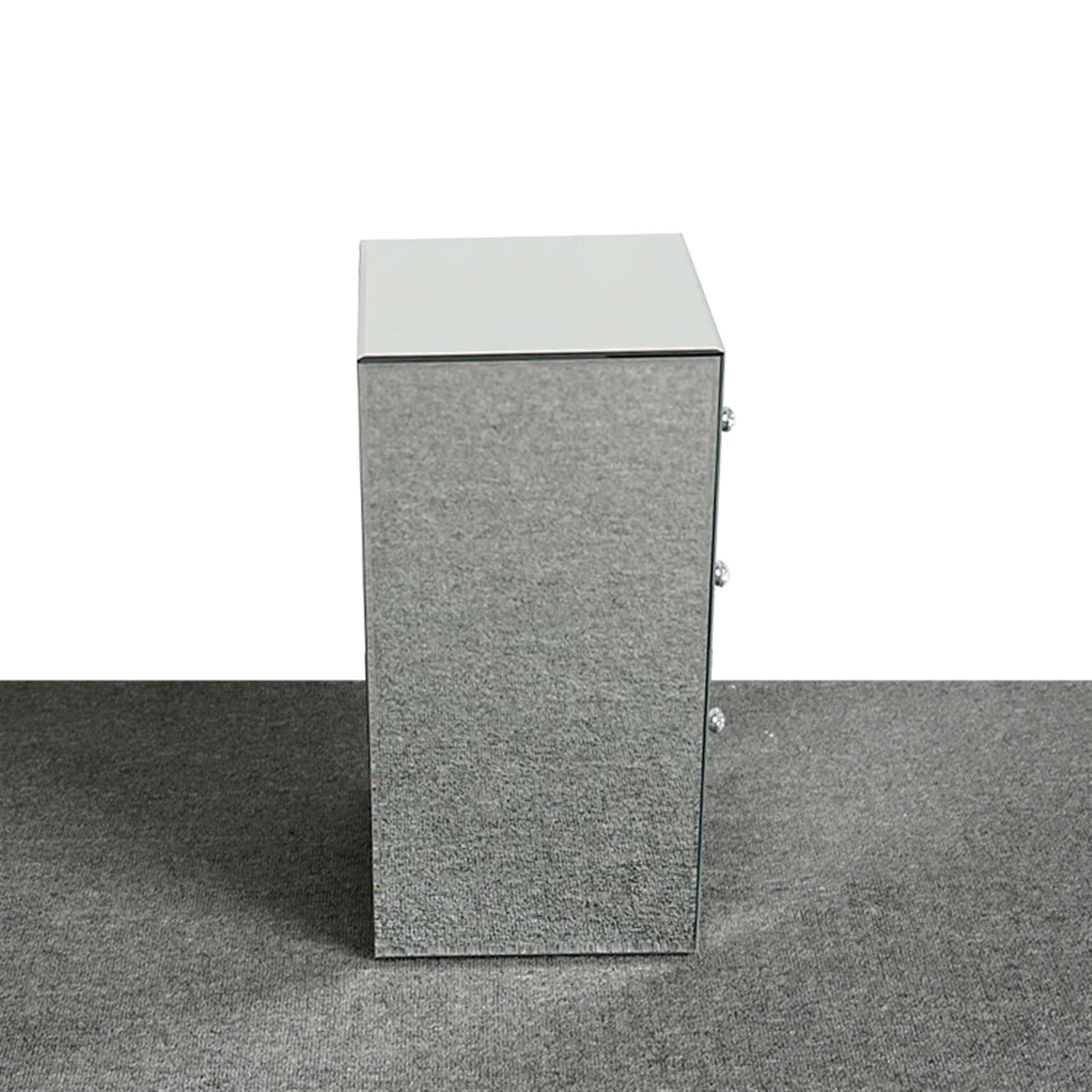 Mirrored Glass Bedside Table with Three Drawers Size S view 21