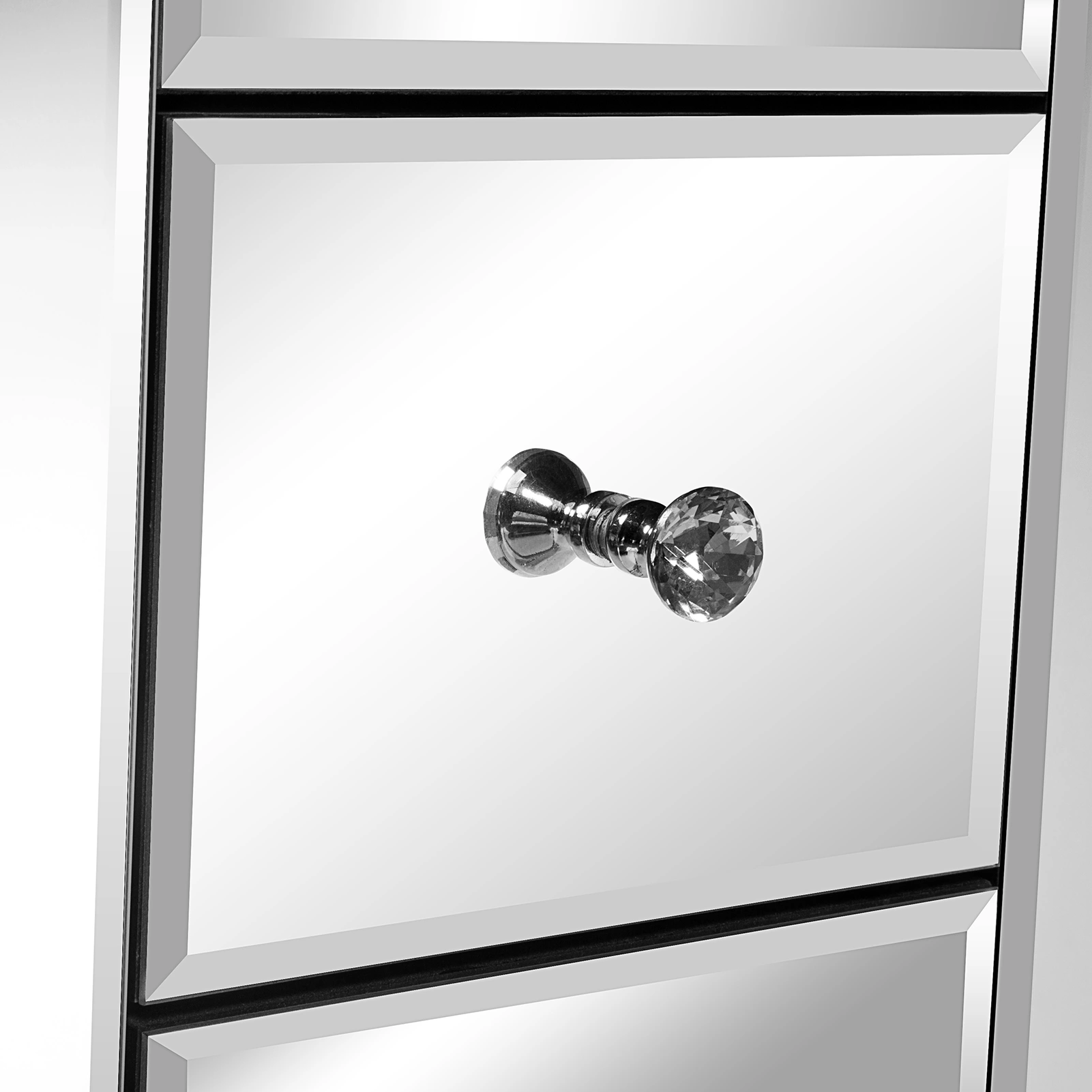 Mirrored Glass Bedside Table with Three Drawers Size S view 29