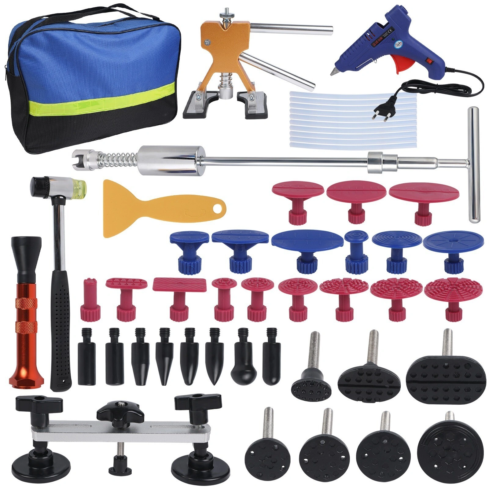 PDR Tools Car Paintless Dent Repair Kit - Dent Puller Lifter Hail Tabs Glue Gun for Auto Exterior Scratch Removal view 2