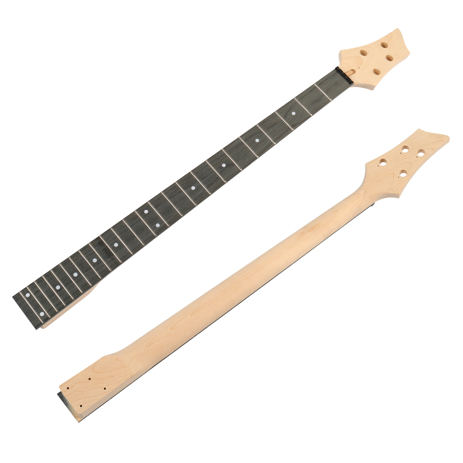 DIY 4 String Flame Shaped Style Electric Bass Guitar Kits with Mahogany Body, Maple Neck and Accessories view 8