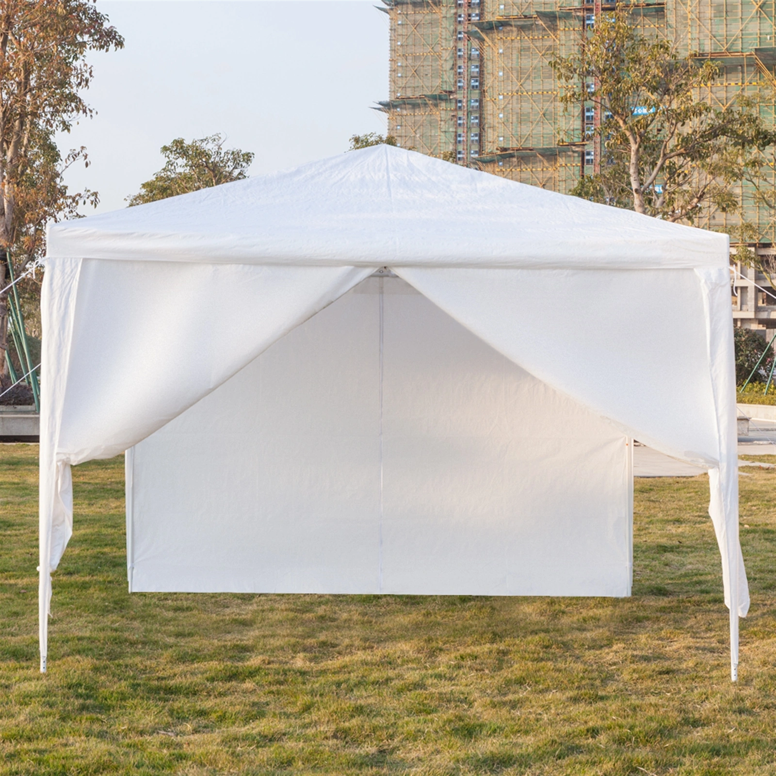 3 x 3m Four Sides Portable Home Use Waterproof Tent with Spiral Tubes White view 17
