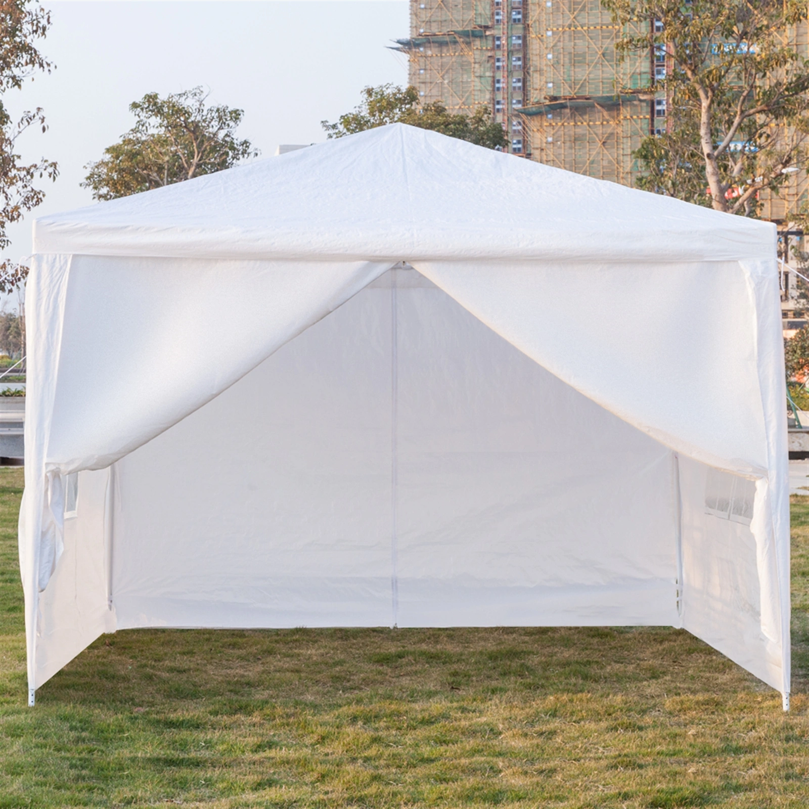 3 x 3m Four Sides Portable Home Use Waterproof Tent with Spiral Tubes White view 21