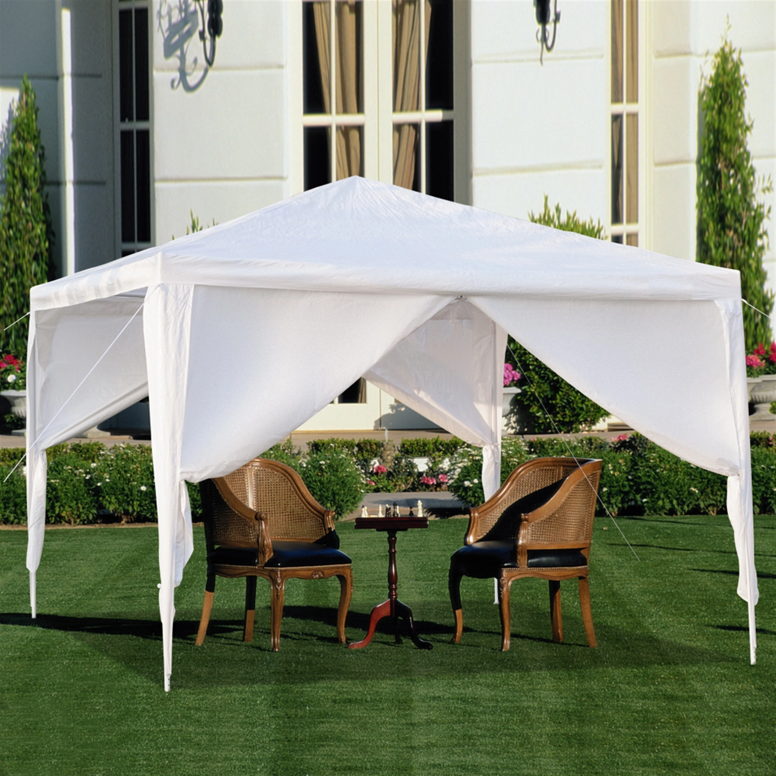 3 x 3m Four Sides Portable Home Use Waterproof Tent with Spiral Tubes White view 27