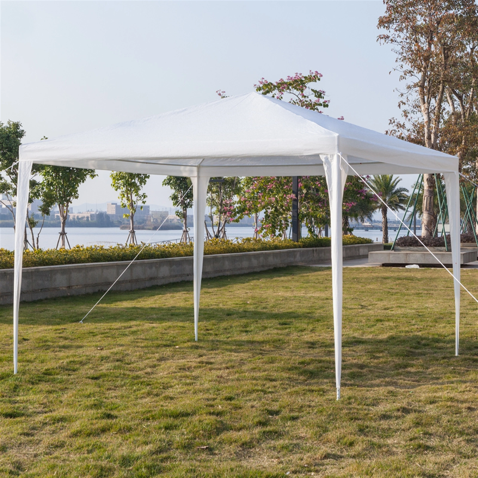 3 x 3m Four Sides Portable Home Use Waterproof Tent with Spiral Tubes White view 8
