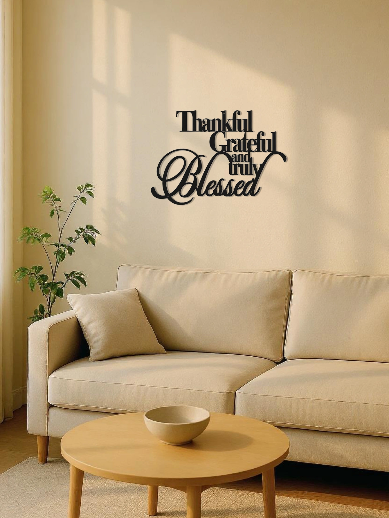 CIFbuy™ Elegant "Thankful Grateful Blessed" Metal Art - Inspirational Wall Decor for Home Office Bedroom Living Room, Sentimental Gift with Motiva(TikTok/temu self-pickup orders) view 4