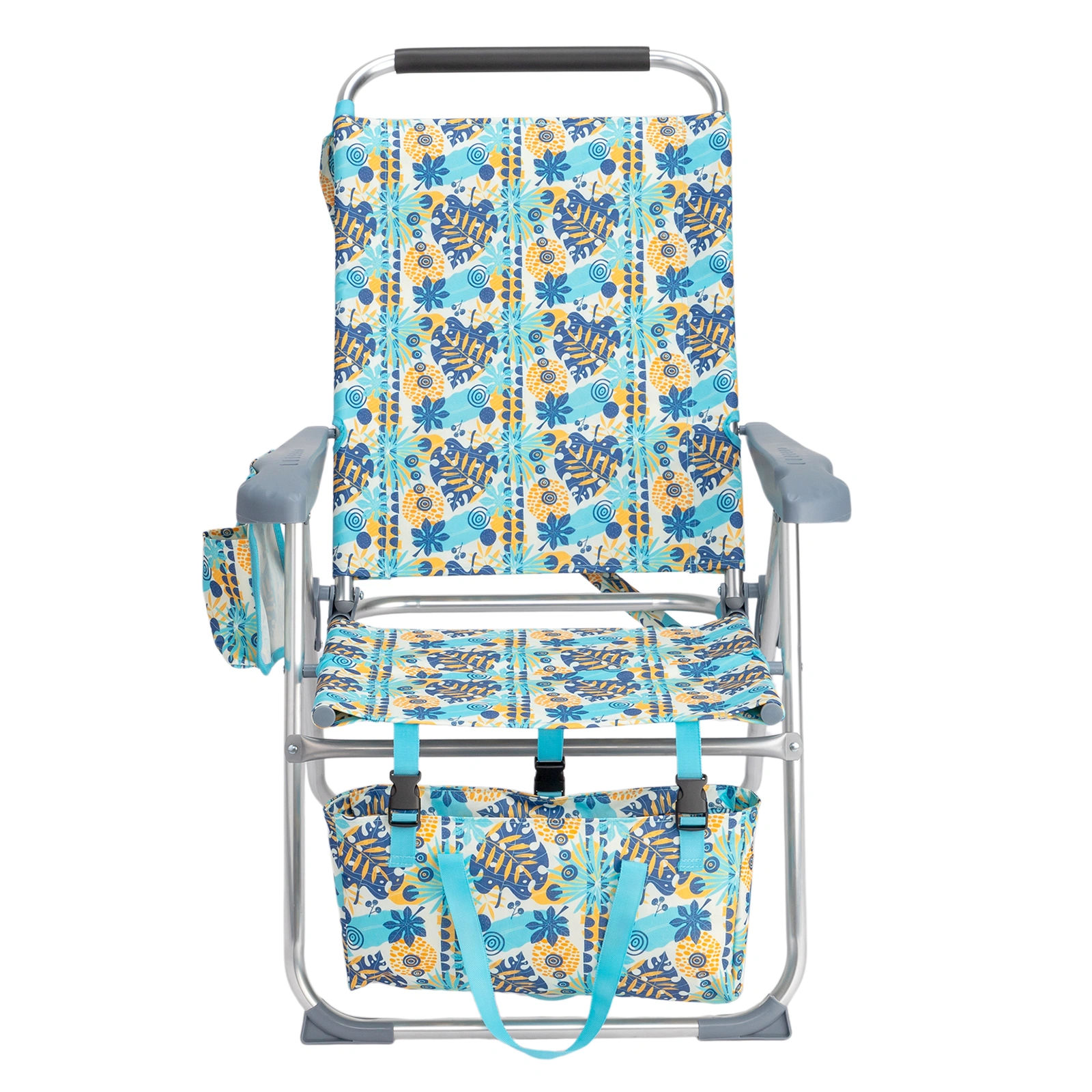 17 Inch Seat Height Beach Chair for Adults, Folding Portable Camping Chair with Headrest, Cup Holder, Side Pocket & Bottom Storage Bag, 7-Position Adjustable Aluminum Beach Chair, Heavy Duty 265 LBS Capacity, Oxford Fabric for Beach, Patio, Pool, Vin view 21