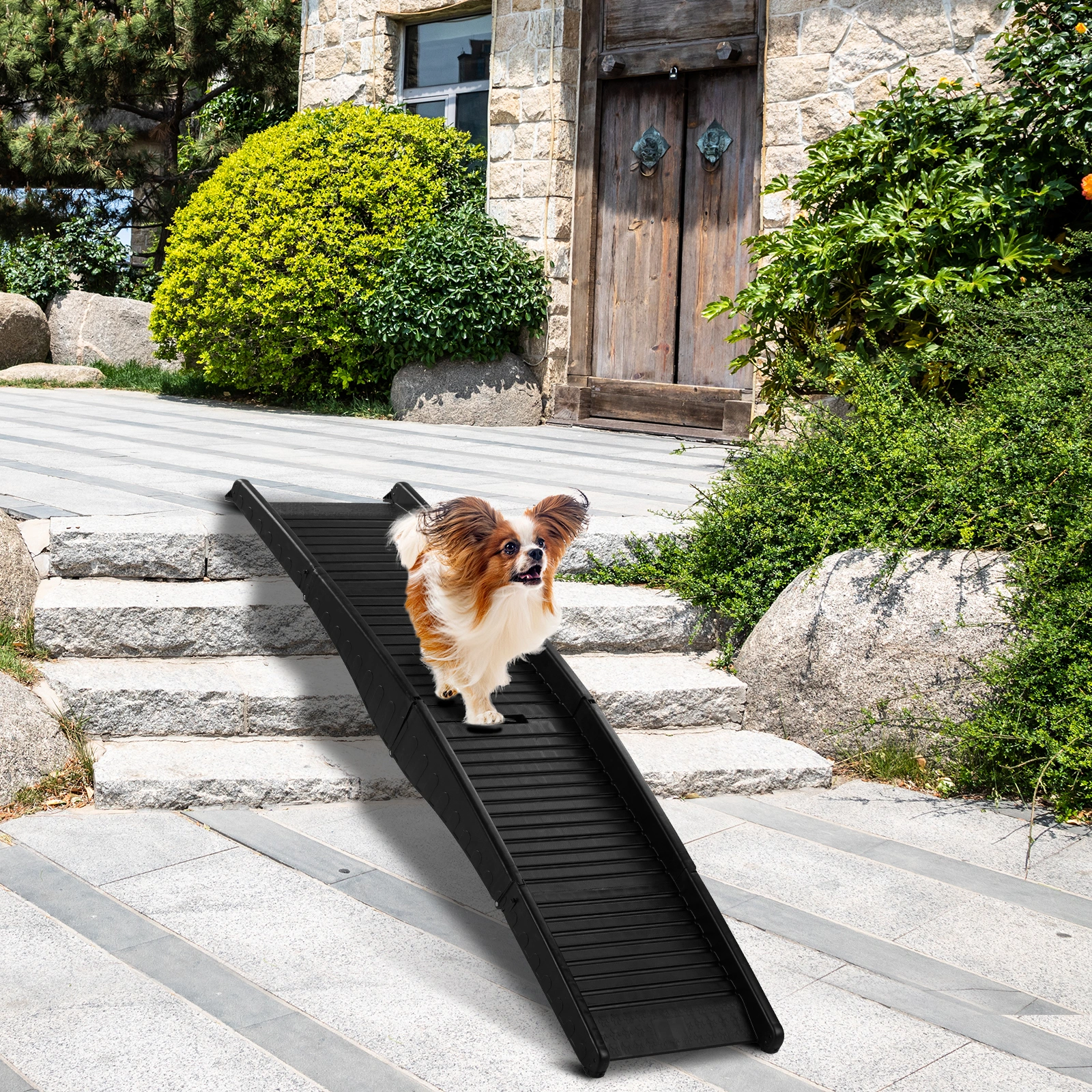60 Inch Nonslip Folding Pet Ramp, Tri-Fold Portable Lightweight Dog Ramp for Cars Trucks SUVs view 2