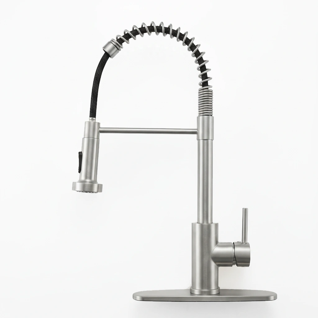 Industrial Kitchen Faucet with Pull Down Sprayer, 1-Handle Single or 3-Hole Mount, for Farmhouse Camper Laundry RV Wet Bar Sink view 2
