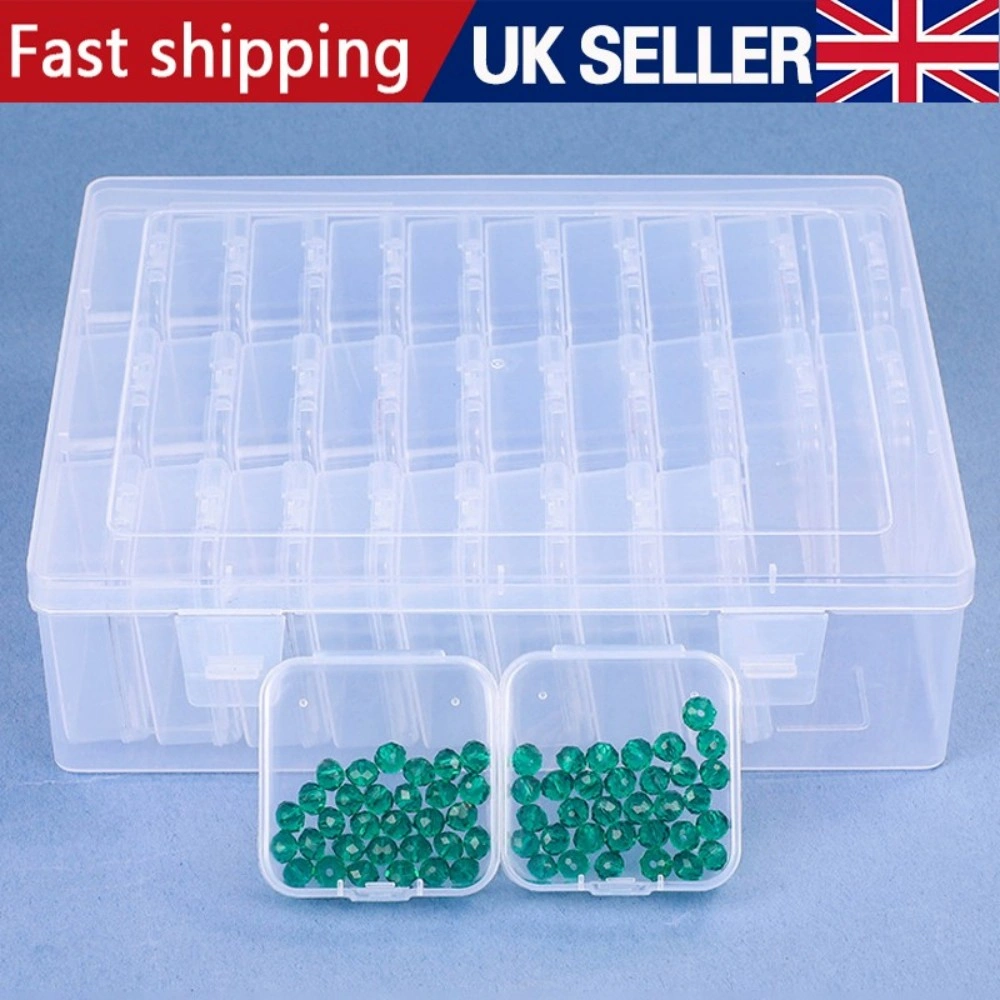 Bead Organizer Box with 30 Clear Plastic Compartments Storage Case for Crafts Jewelry Beading DIY