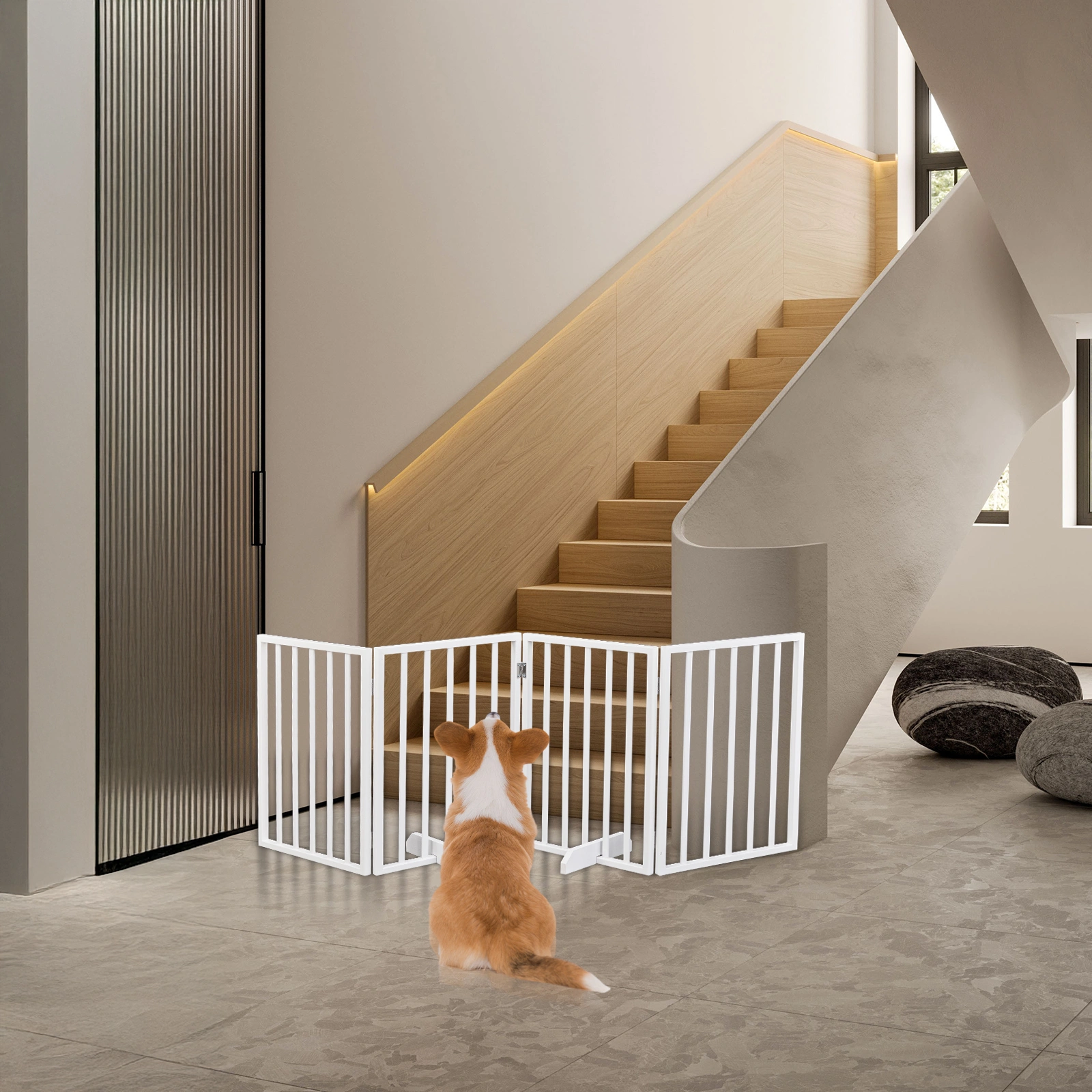 The Wooden Dog Fence White view 4