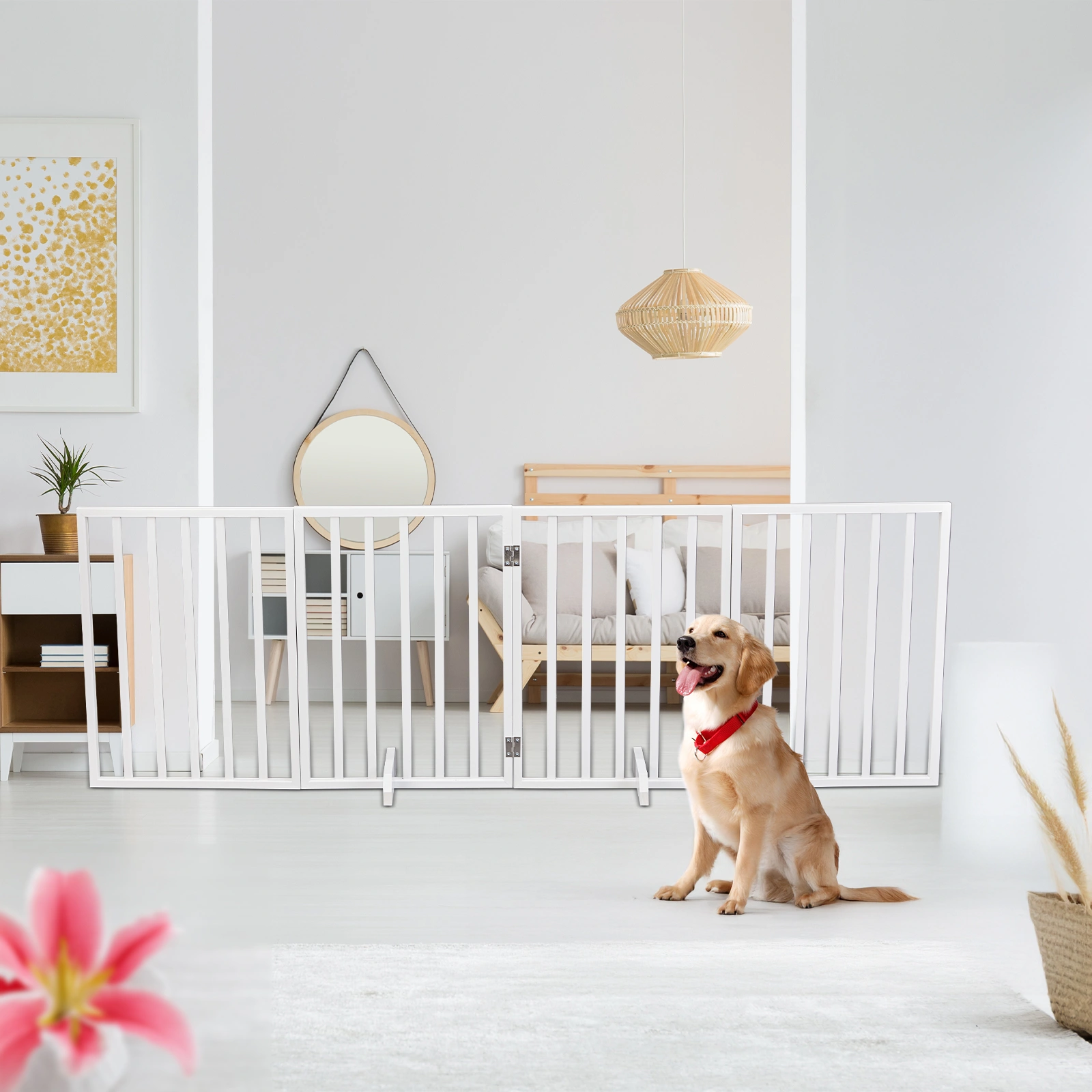 The Wooden Dog Fence White view 7