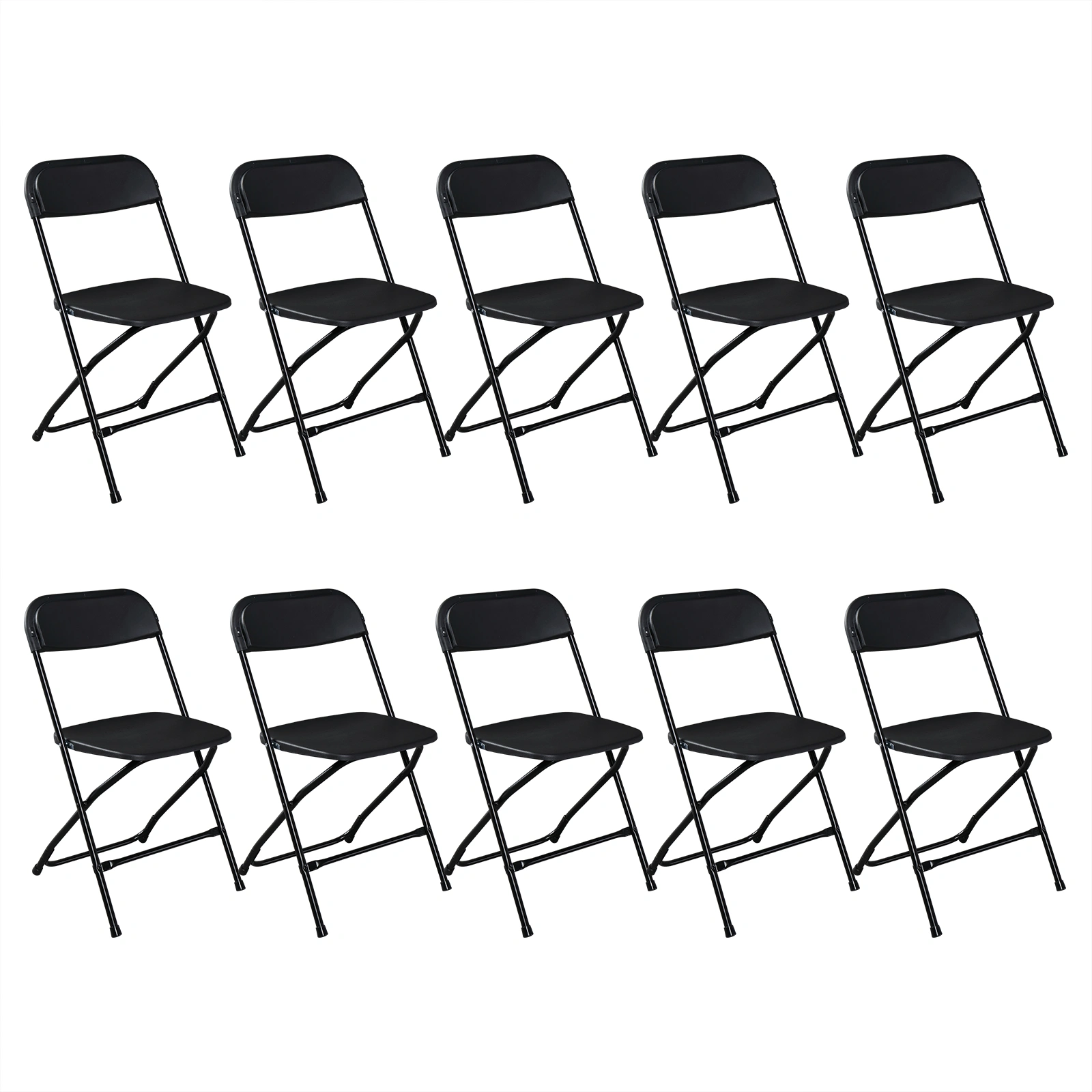 10pcs Injection Molding Classic Garden Plastic Folding Chair Black view 5