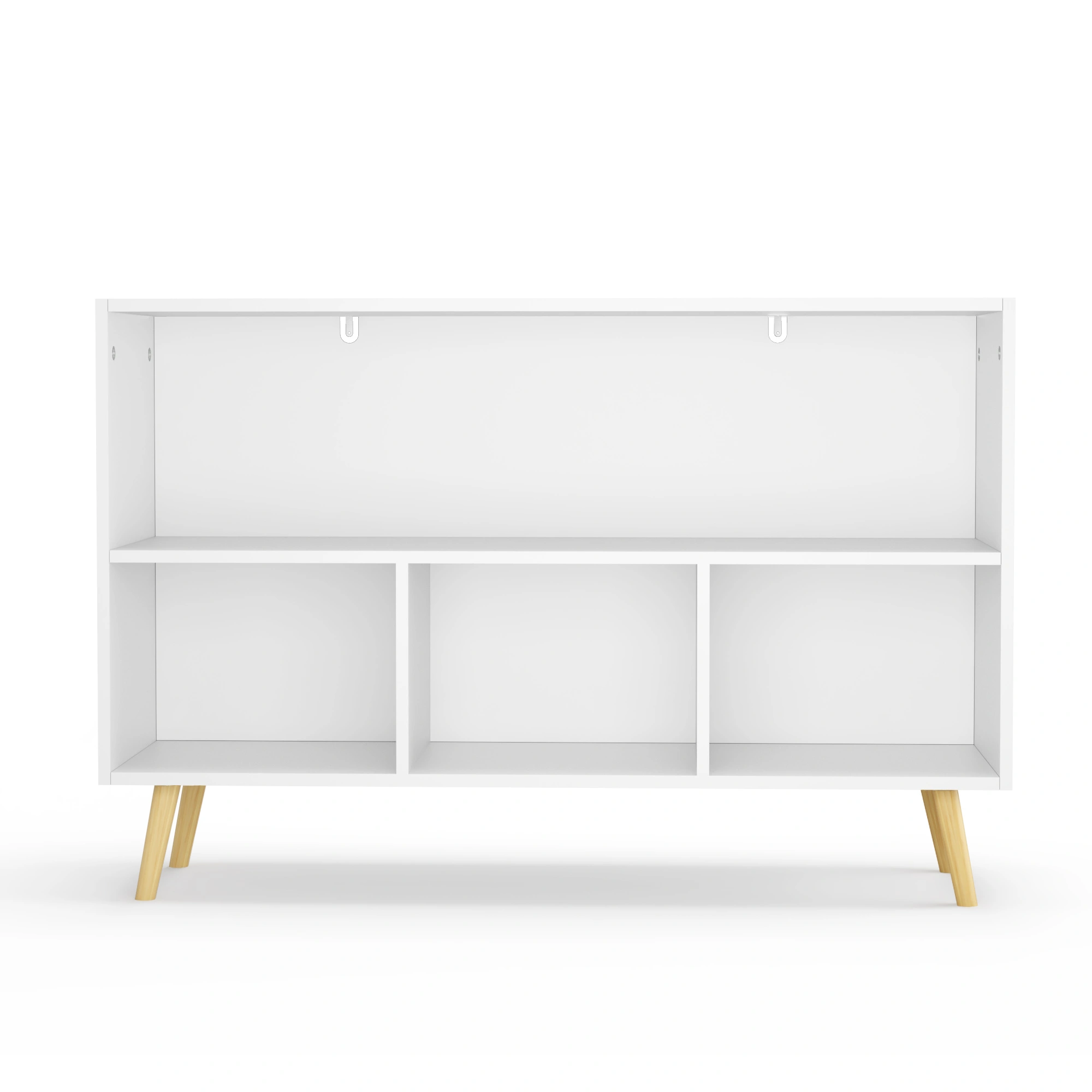 Kids Bookcase with Collapsible Fabric Drawers, Children's Book Display & Toy Storage Cabinet Organizer, White/Gray view 2