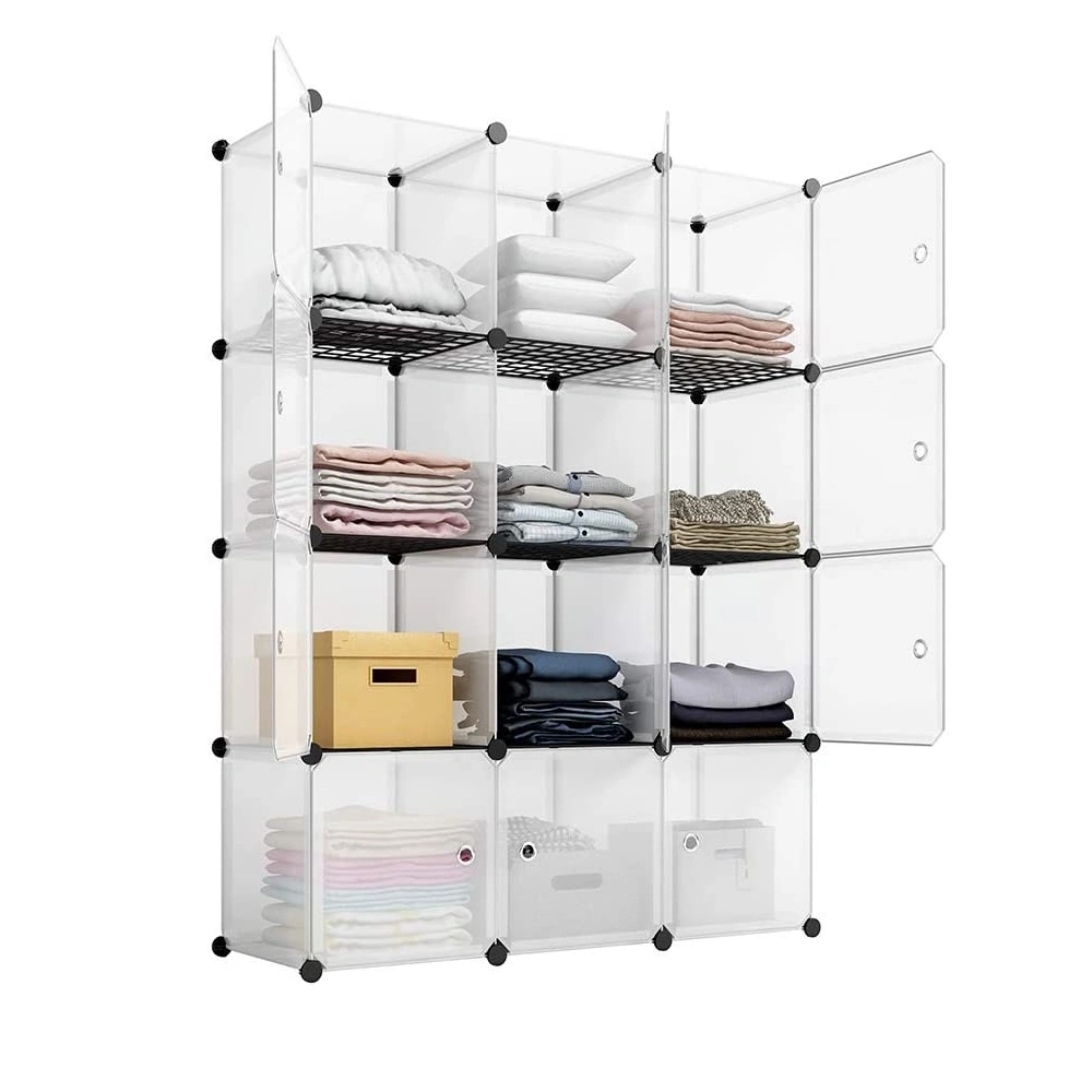 12-Cube Storage Shelf Cube Shelving Bookcase Organizer Closet Toy Cabinet White