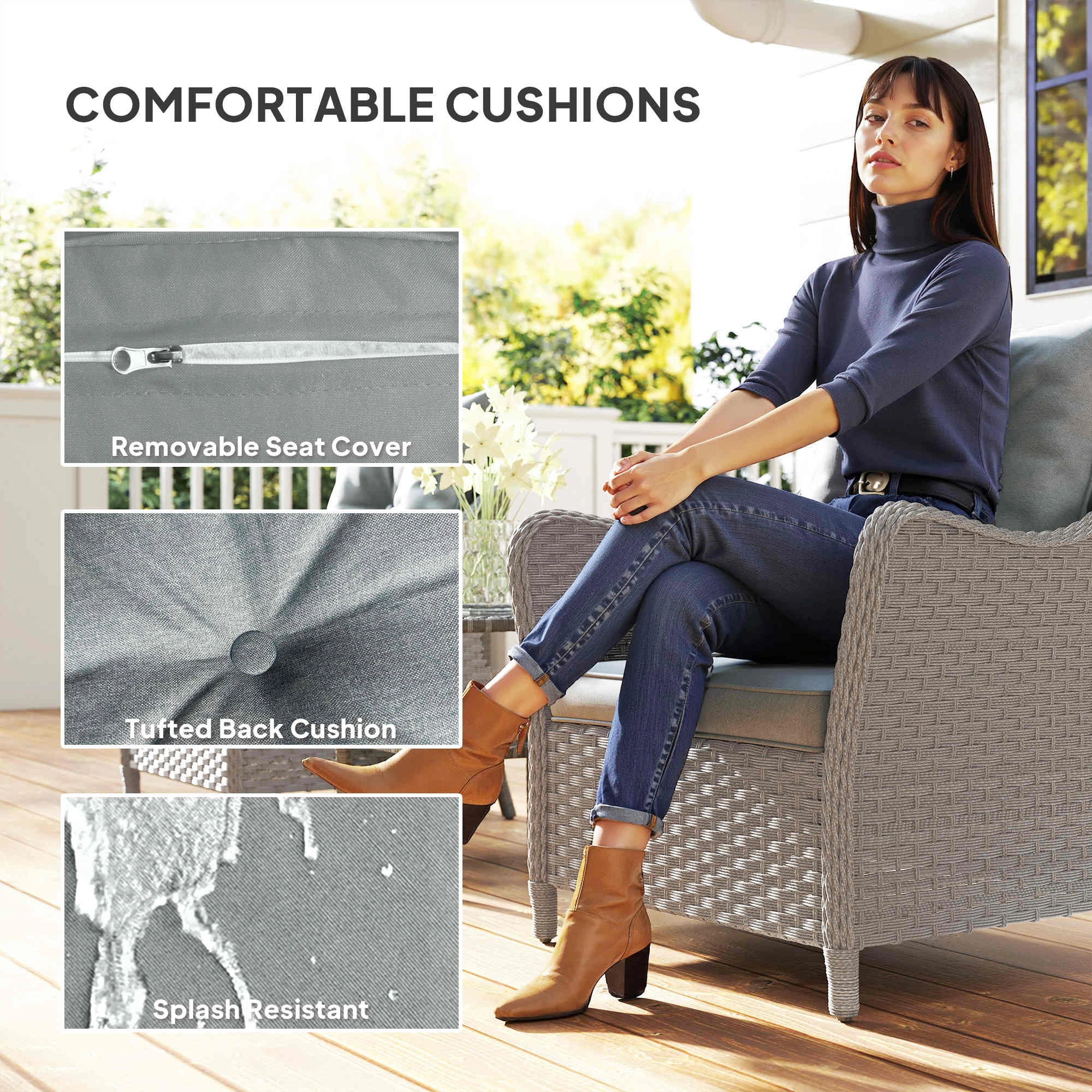 Garden Chair - Lightweight Outdoor Patio Seating, Weather Resistant Lawn Armchair, Comfortable Backrest for Terrace view 3
