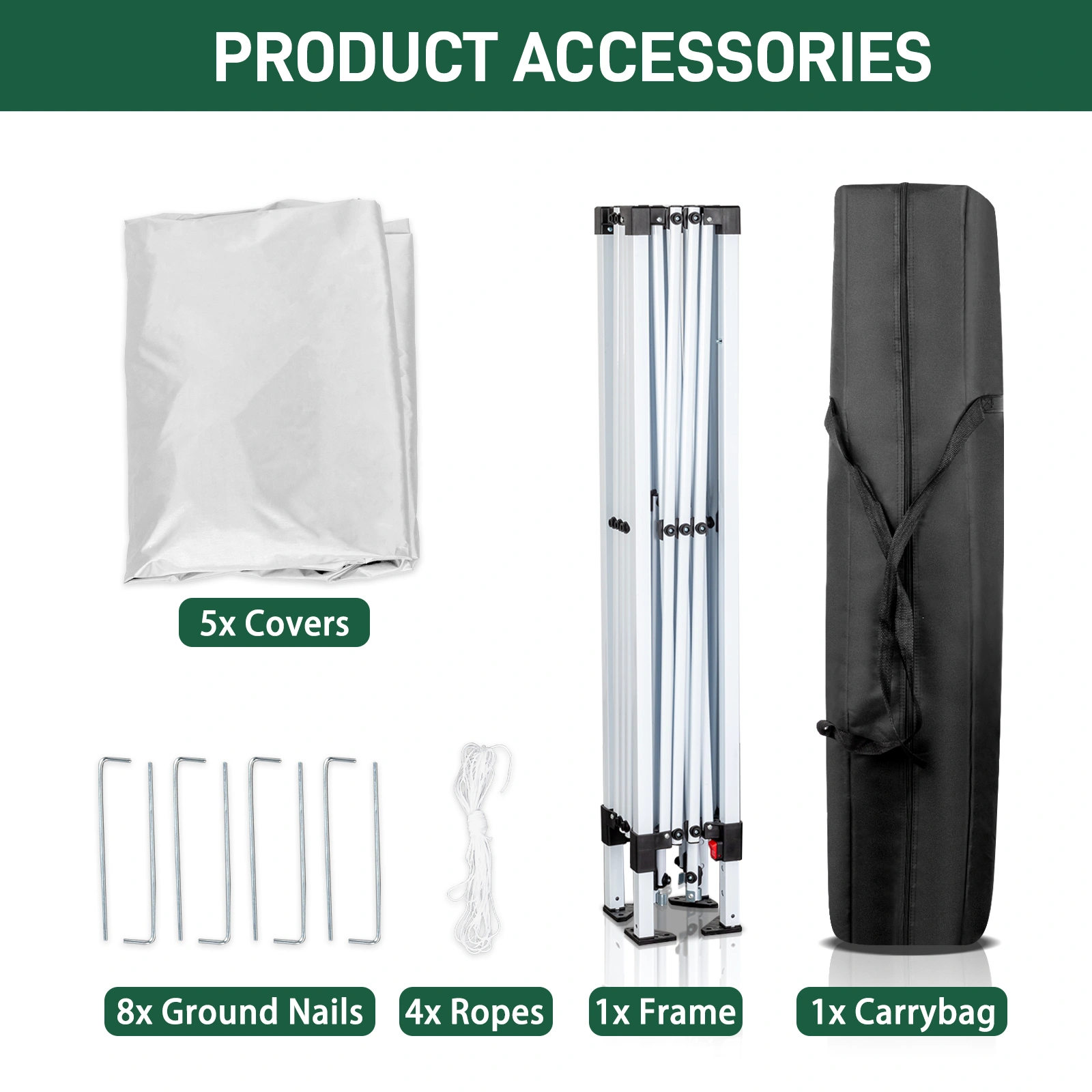 6.5x6.5ft Pop Up Canopy Tent, Outdoor Tent Canopy Foldable Portable Canopies for Camping, Patio, Easy Up Gazebo Canopy with Carry Bag, White view 21