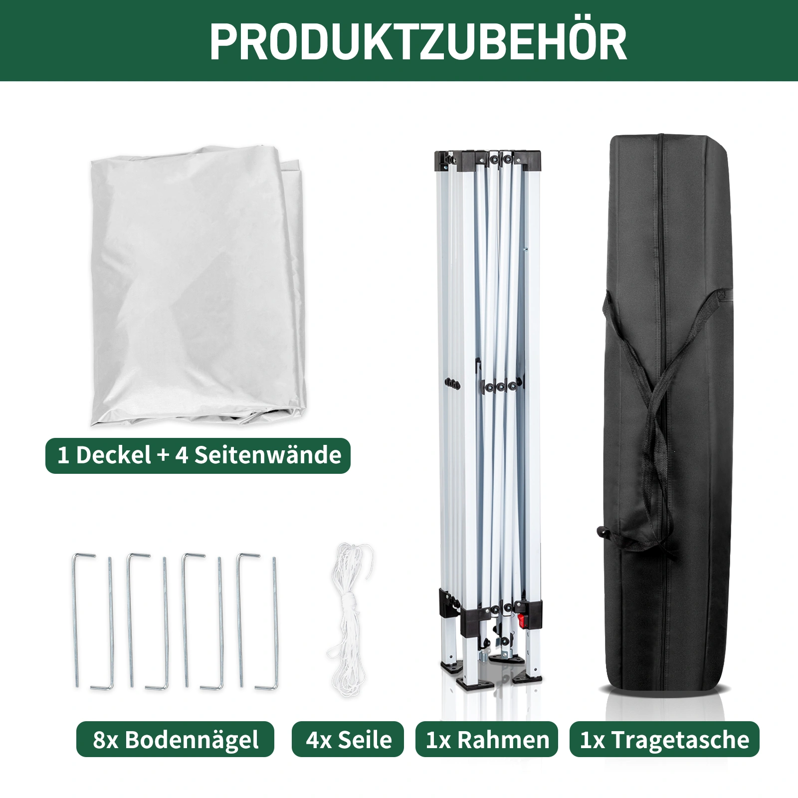 6.5x6.5ft Pop Up Canopy Tent, Outdoor Tent Canopy Foldable Portable Canopies for Camping, Patio, Easy Up Gazebo Canopy with Carry Bag, White view 6