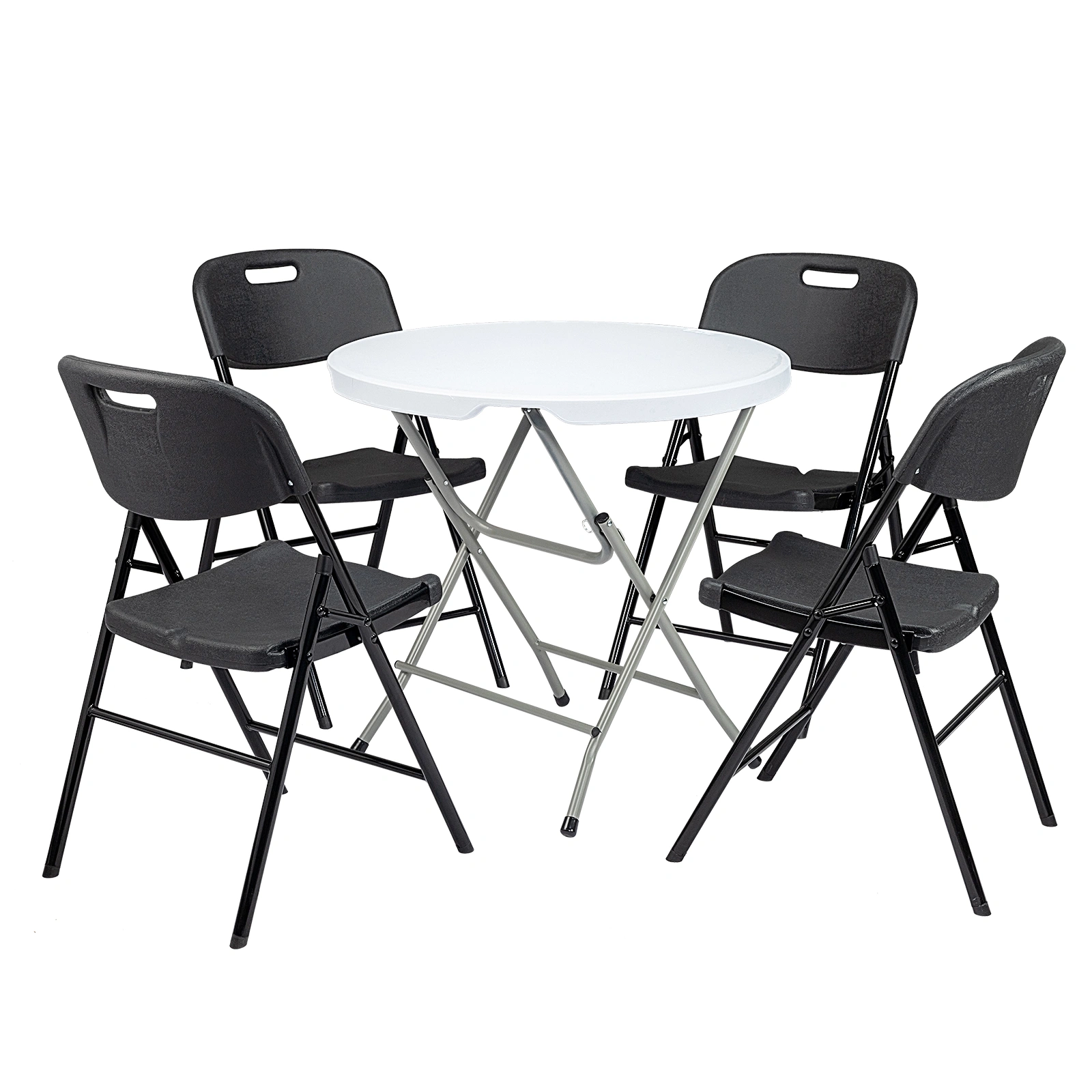 4 Pack Plastic Folding Chairs, 440 lb Capacity Commercial Grade Portable Chairs for Events Office Wedding Party Picnic Dining, Black view 13