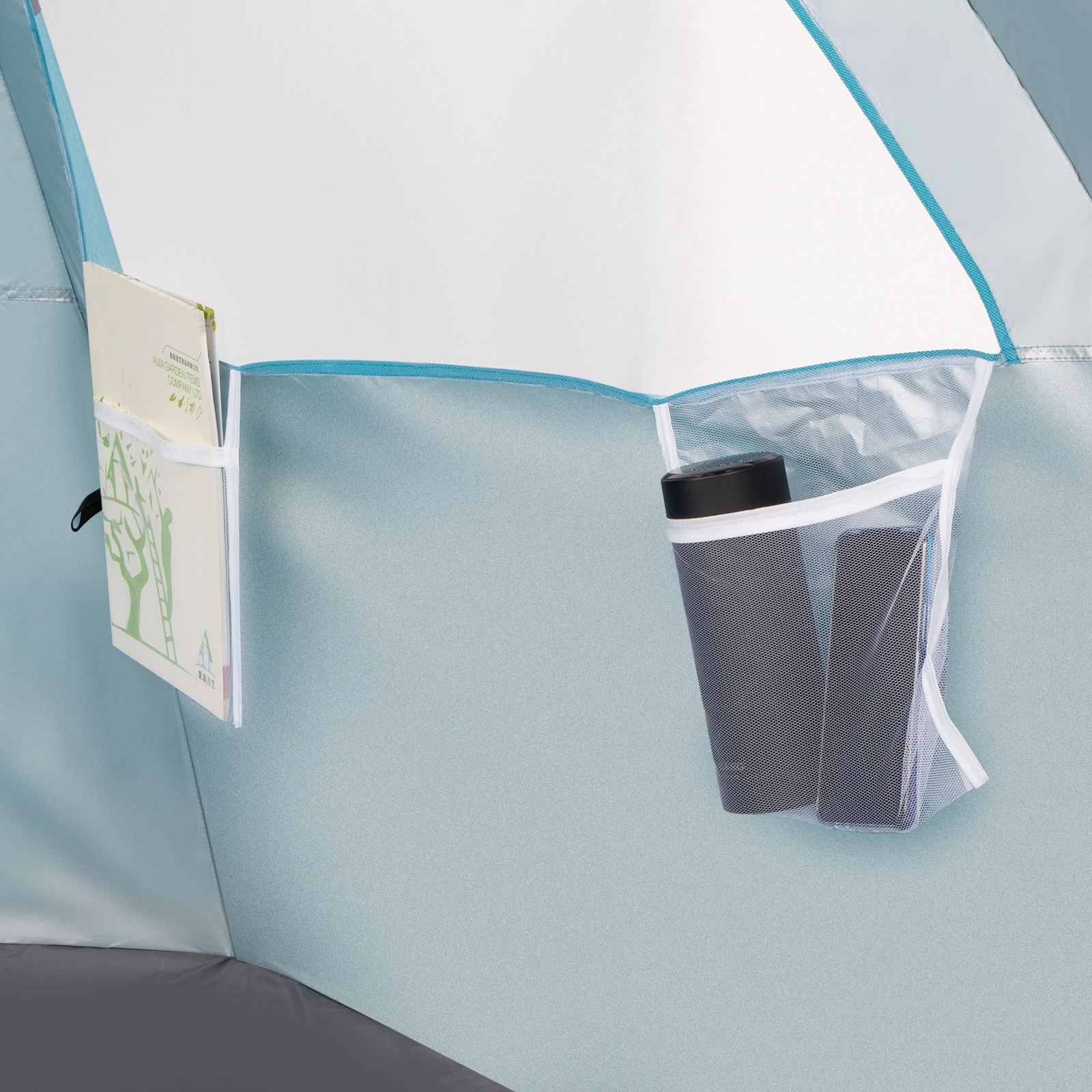 Fiberglass Pole Oxford Cloth Quick-Open Free Ride Beach Tent Blue view 14