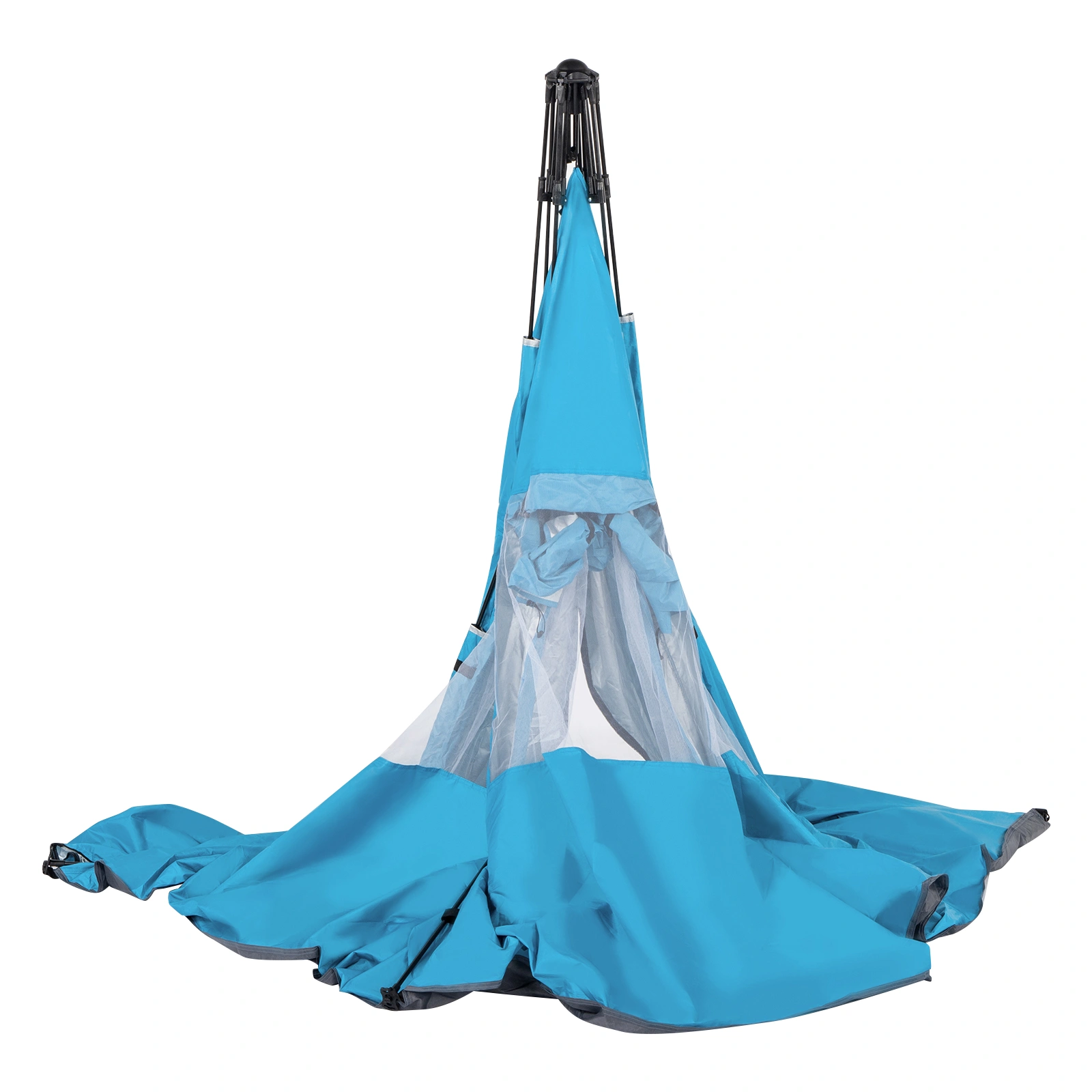Fiberglass Pole Oxford Cloth Quick-Open Free Ride Beach Tent Blue view 9