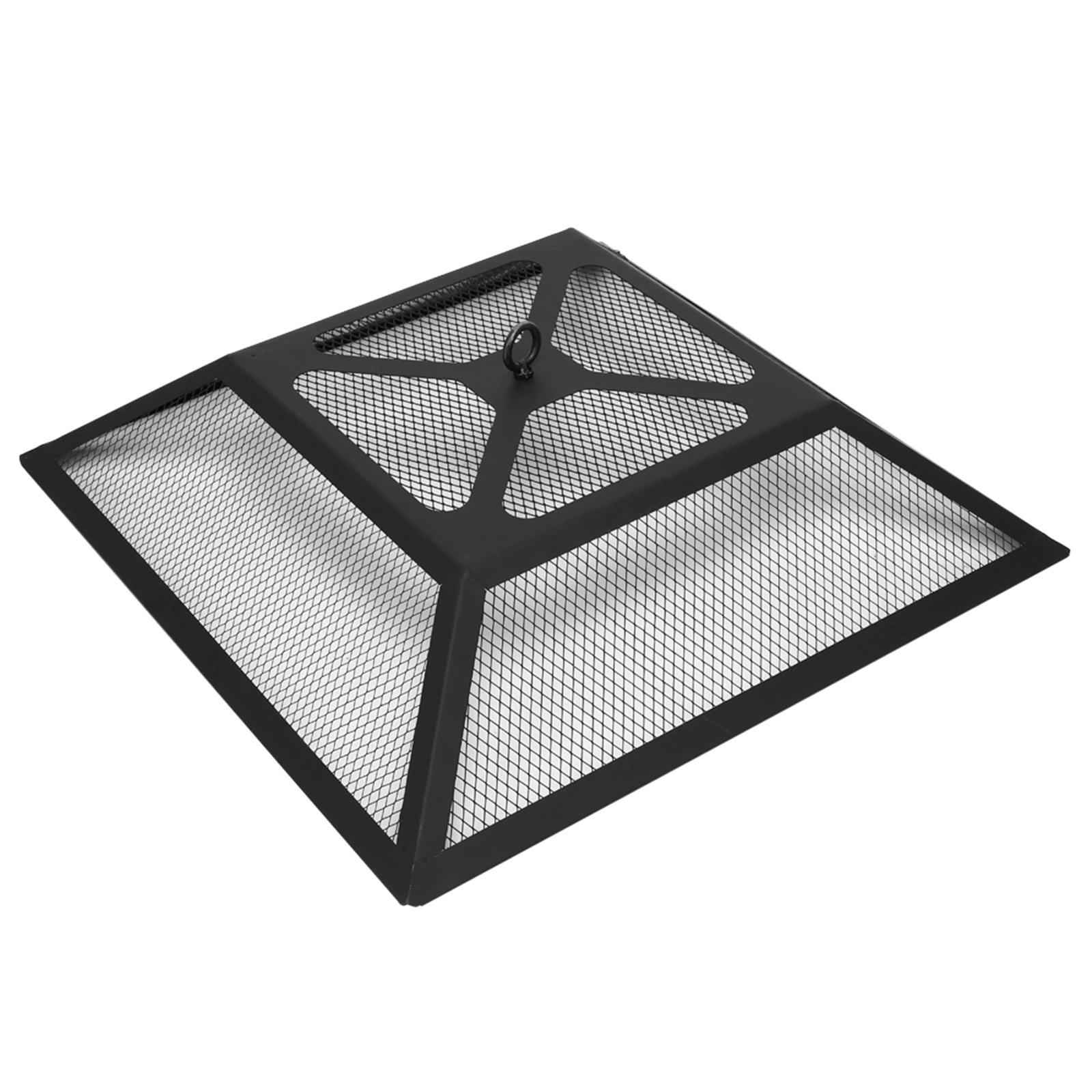 Portable Courtyard Metal Fire Pit with Accessories Black view 17