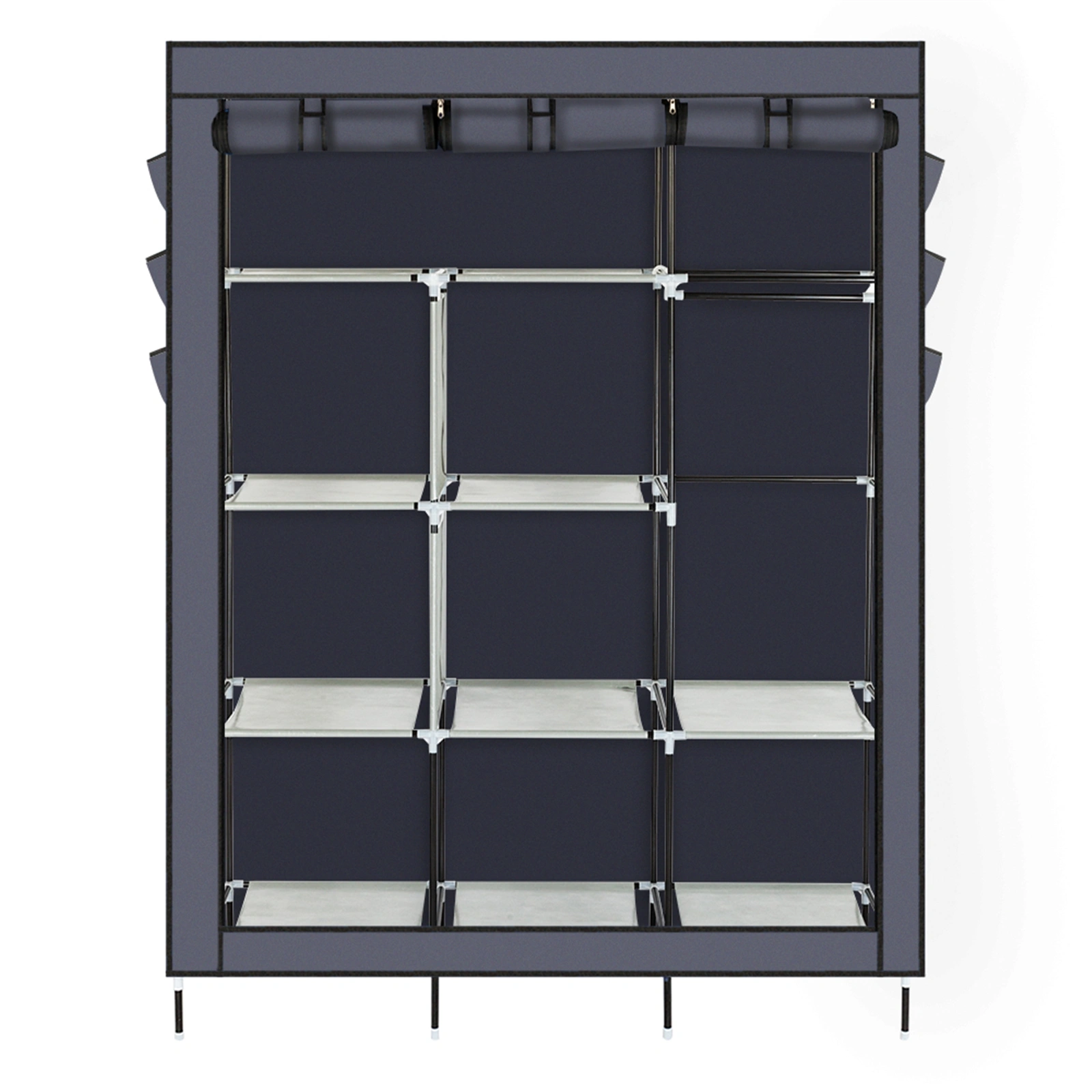 69" High-leg Non-woven Fabric Assembled Cloth Wardrobe Gray view 6
