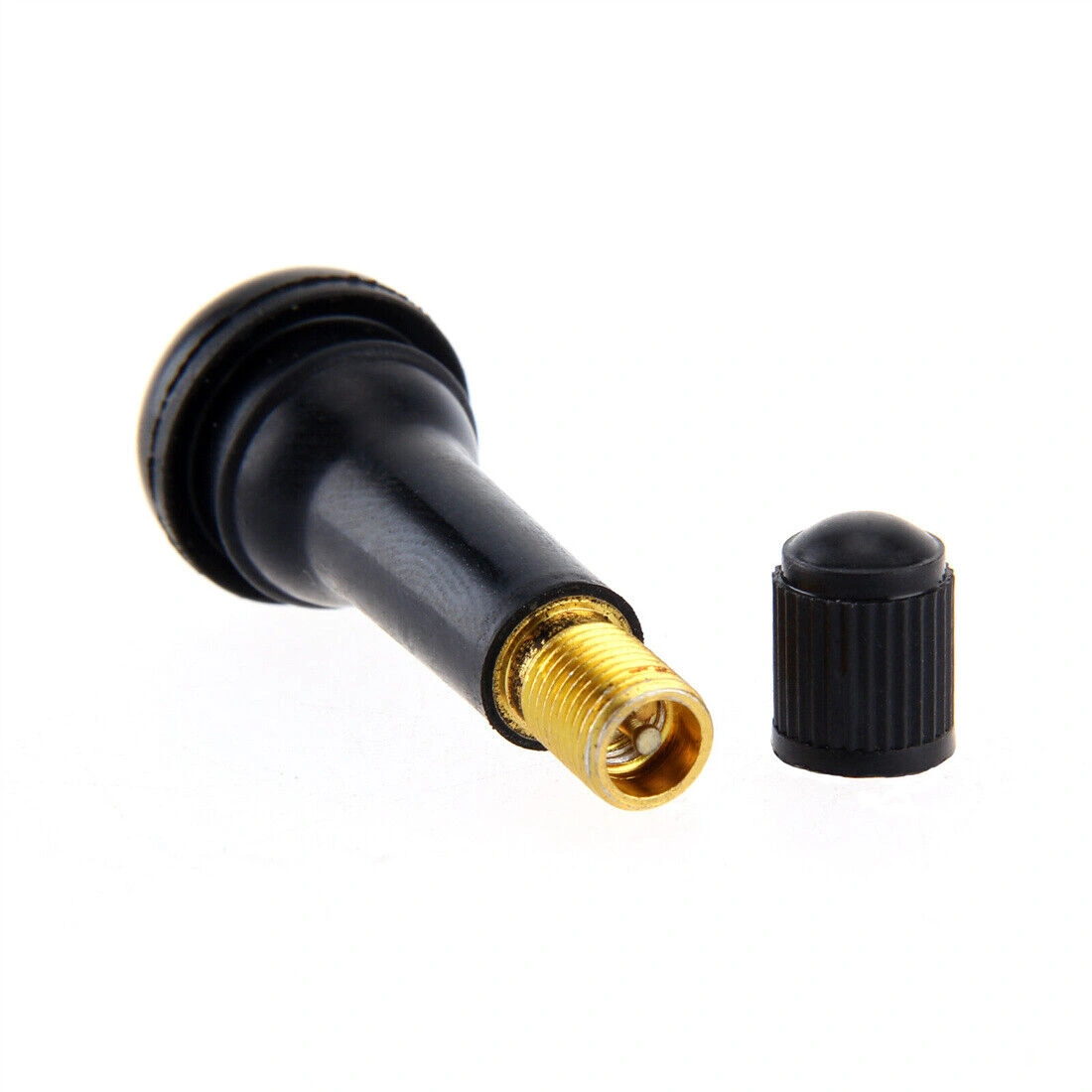 100Pcs TR414 Tubeless Rubber Car Tyre Wheel Valves Universal Black view 2