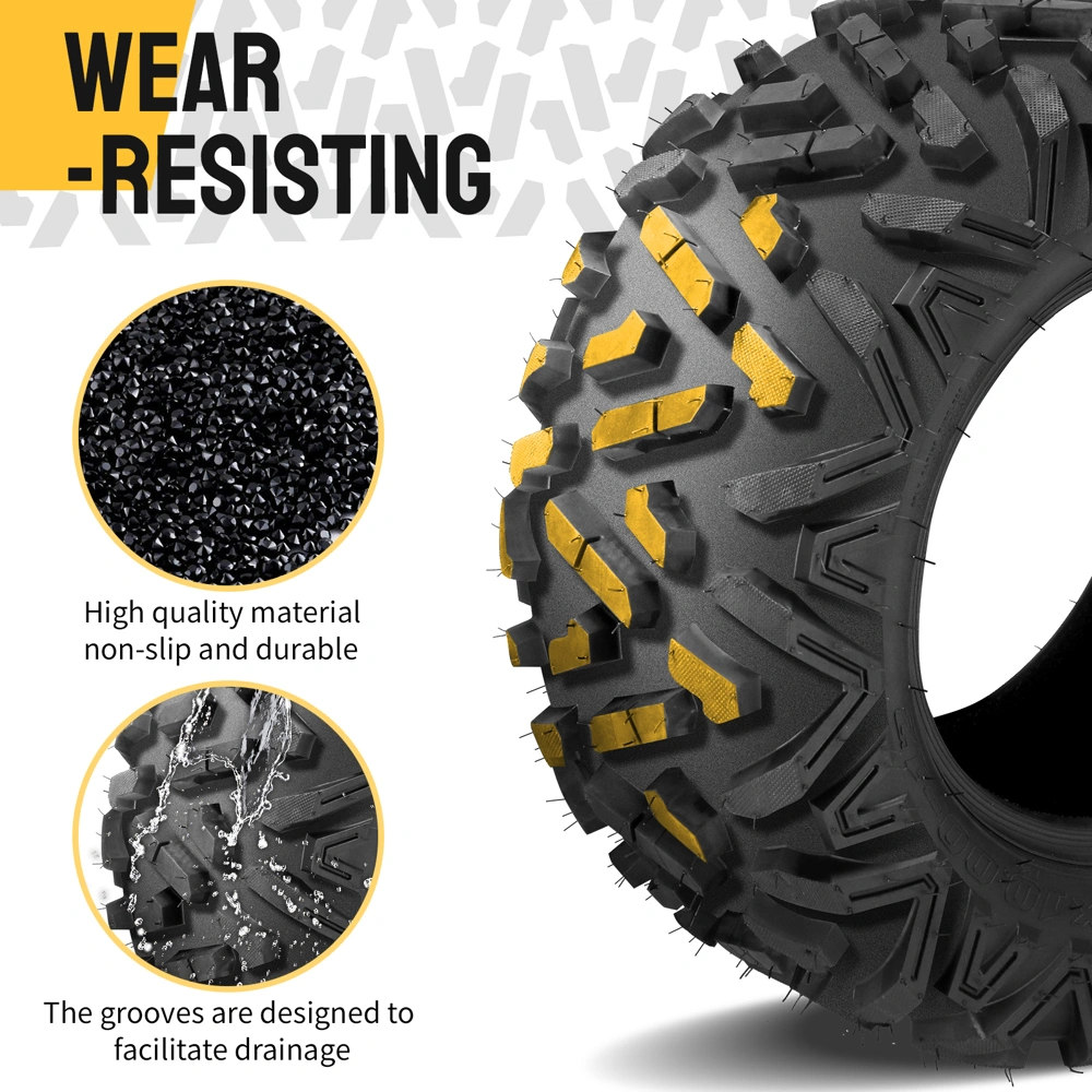 ATV UTV Tires Set of 4, 25x8-12 Front & 25x10-12 Rear, 25x8x12 25x10x12, 6PR Off-Road view 18