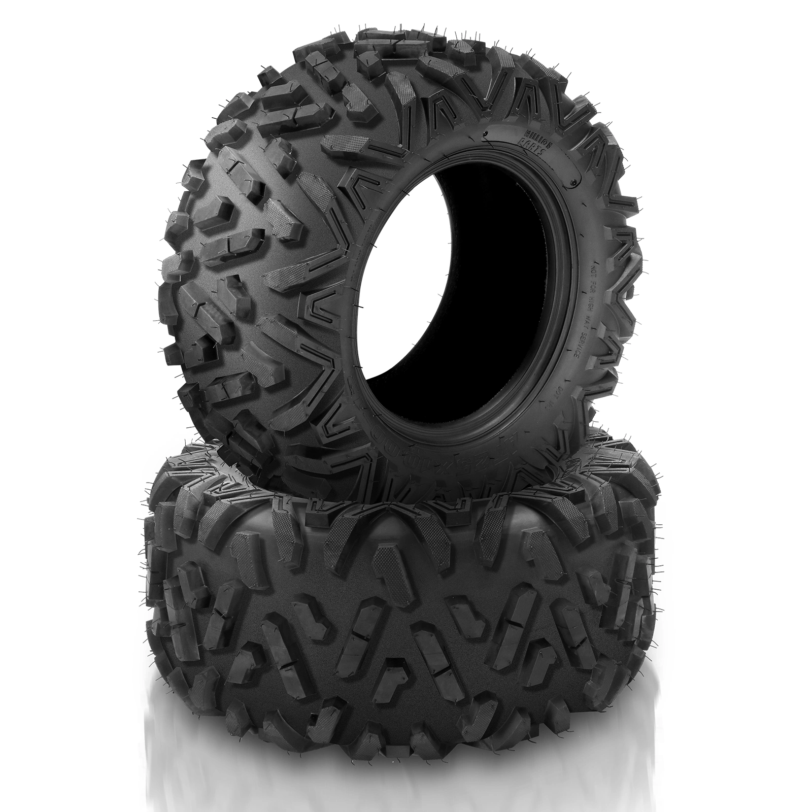 ATV UTV Tires Set of 4, 25x8-12 Front & 25x10-12 Rear, 25x8x12 25x10x12, 6PR Off-Road view 25