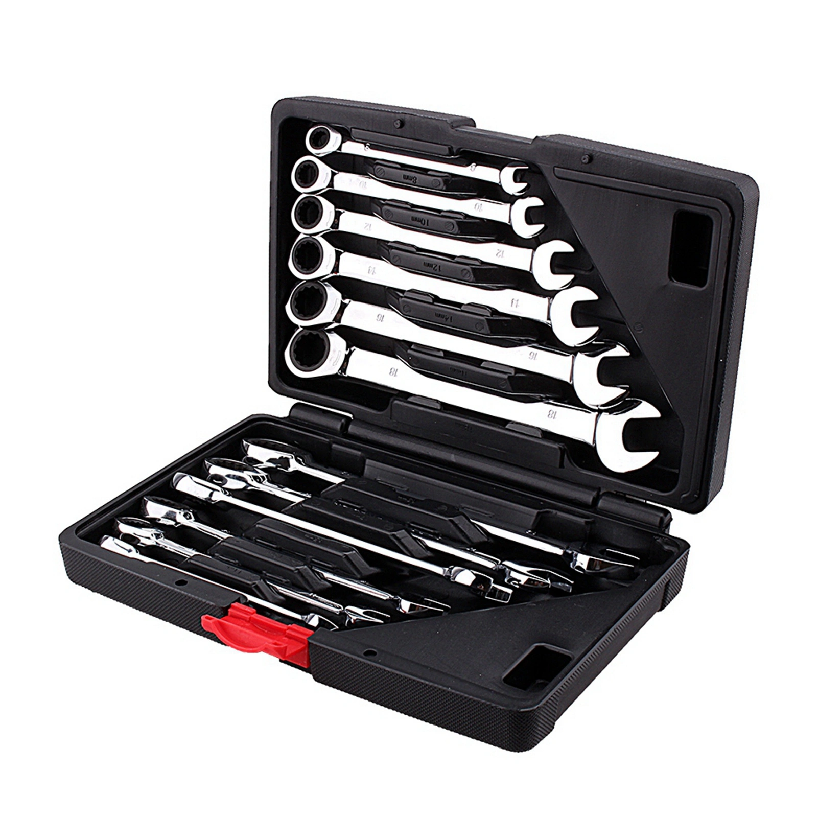 12pcs Ratchet Spanner Wrench Set 8-19mm Fixed Head, High-Torque Hand Tool Kit for Garage Workshop view 3